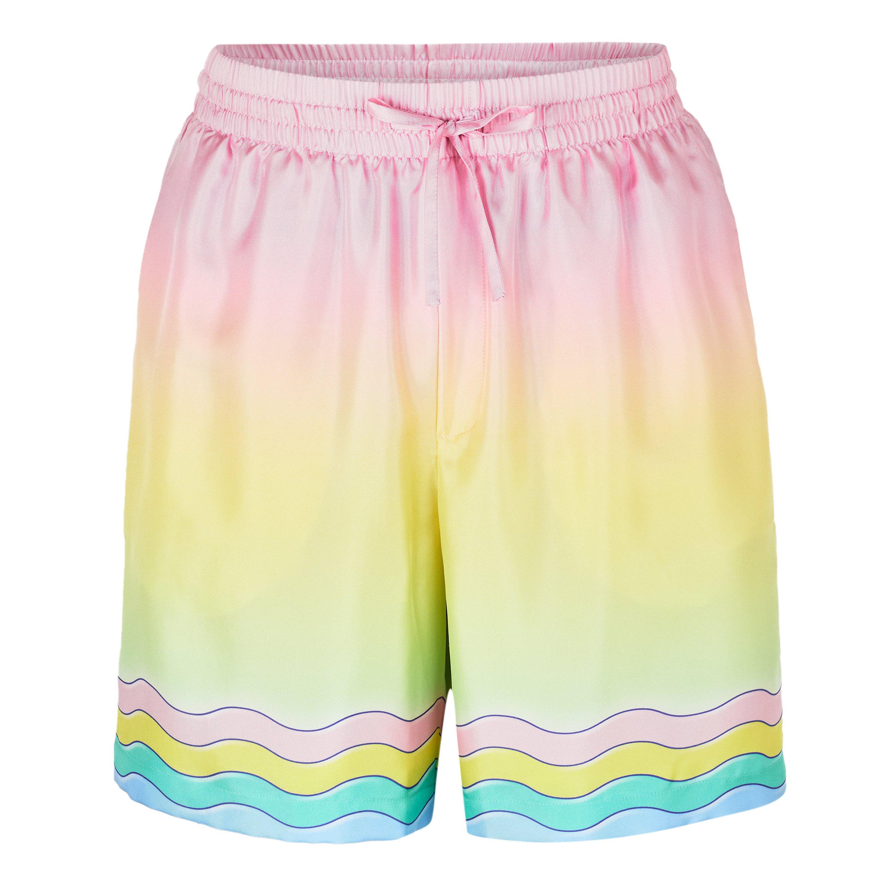Casablanca Men's Woven Tracksuit Shorts - Yellow/Pink - Medium