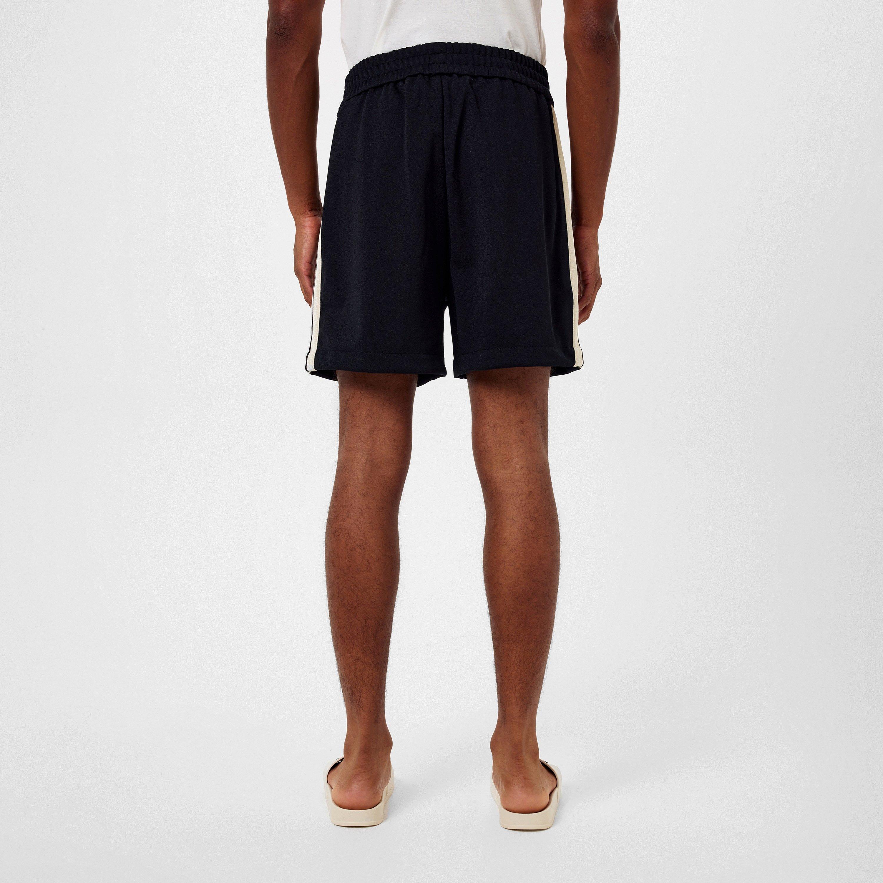Black/White - Palm Angels - Men's Classic Track Woven Tracksuit Shorts - 4