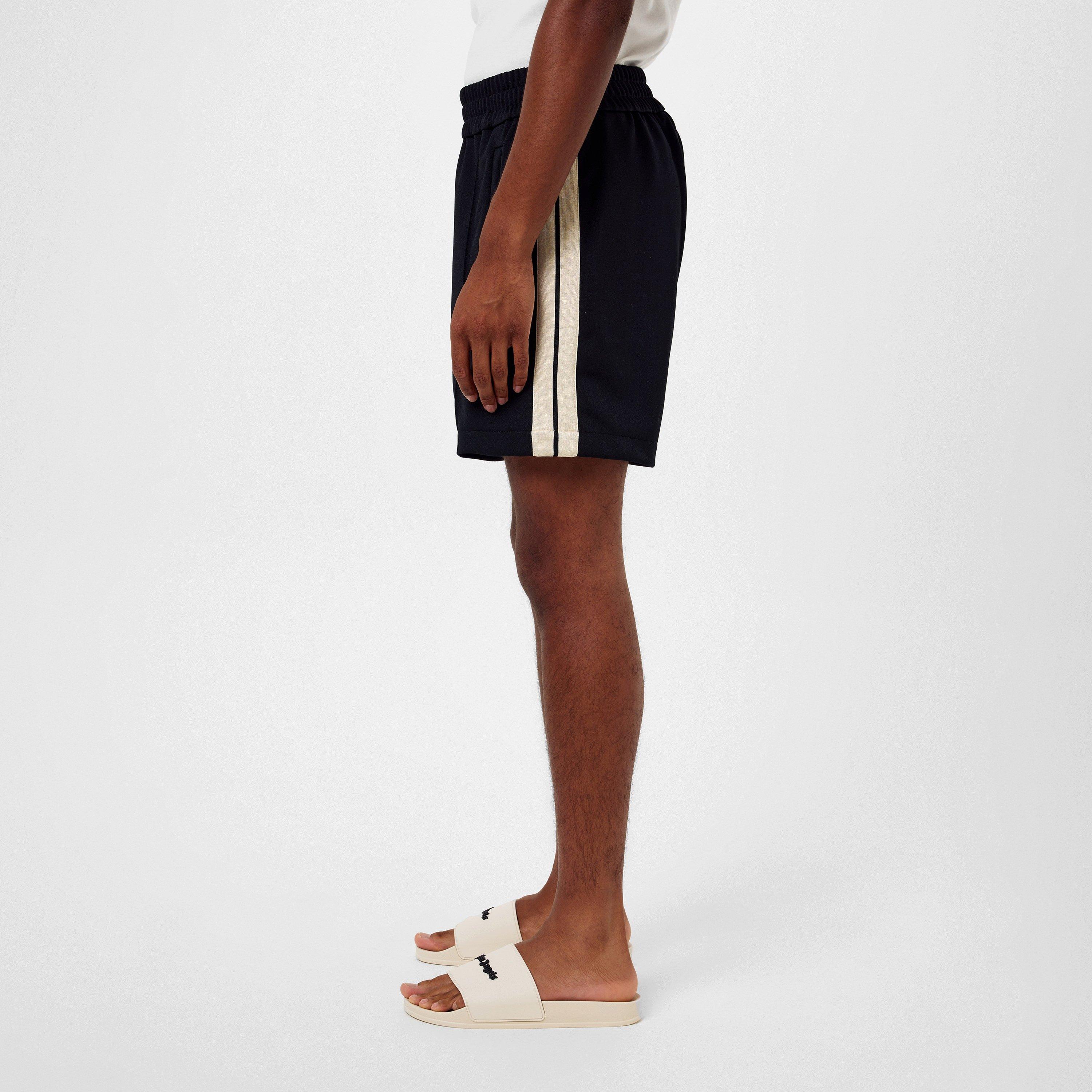 Black/White - Palm Angels - Men's Classic Track Woven Tracksuit Shorts - 5