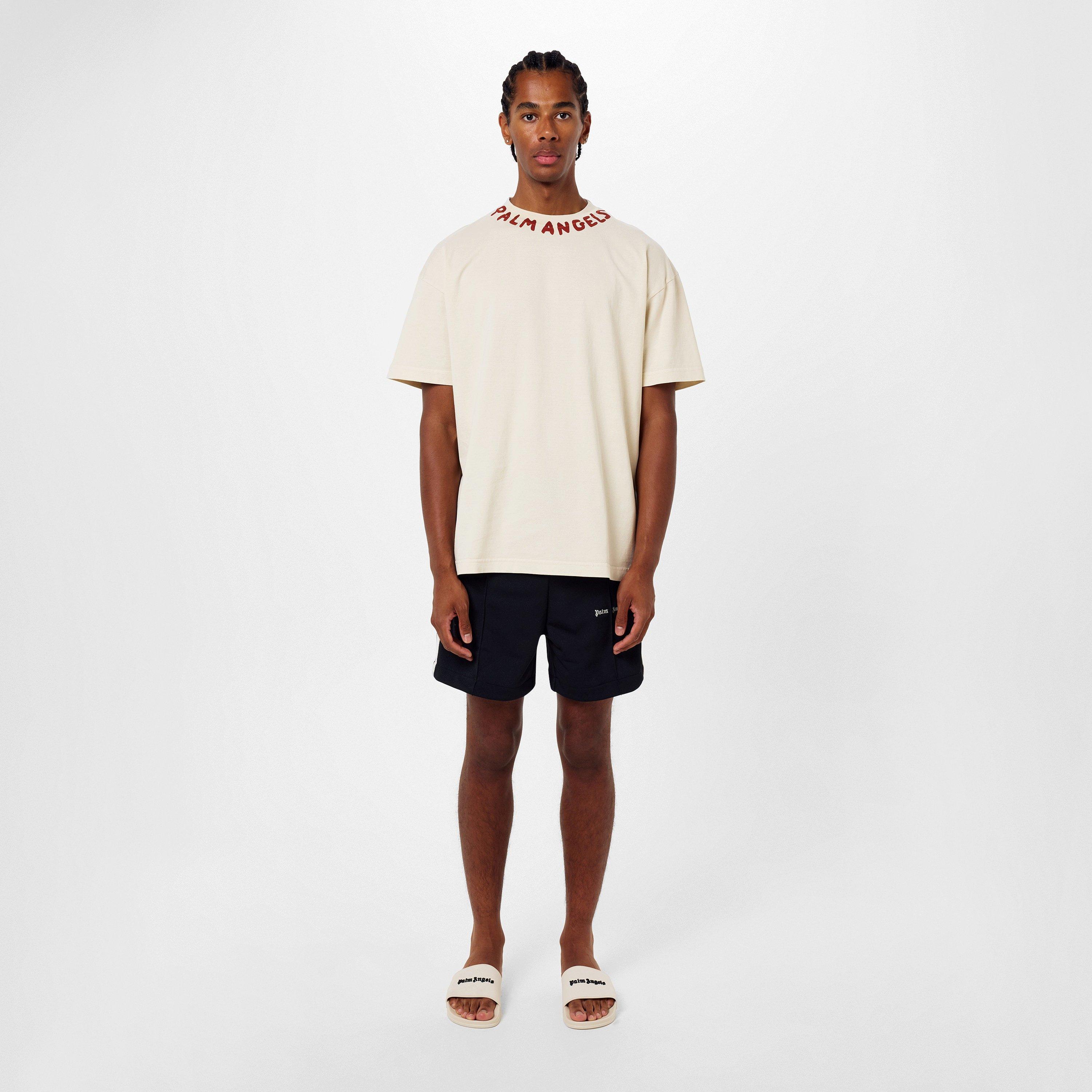 Black/White - Palm Angels - Men's Classic Track Woven Tracksuit Shorts - 6