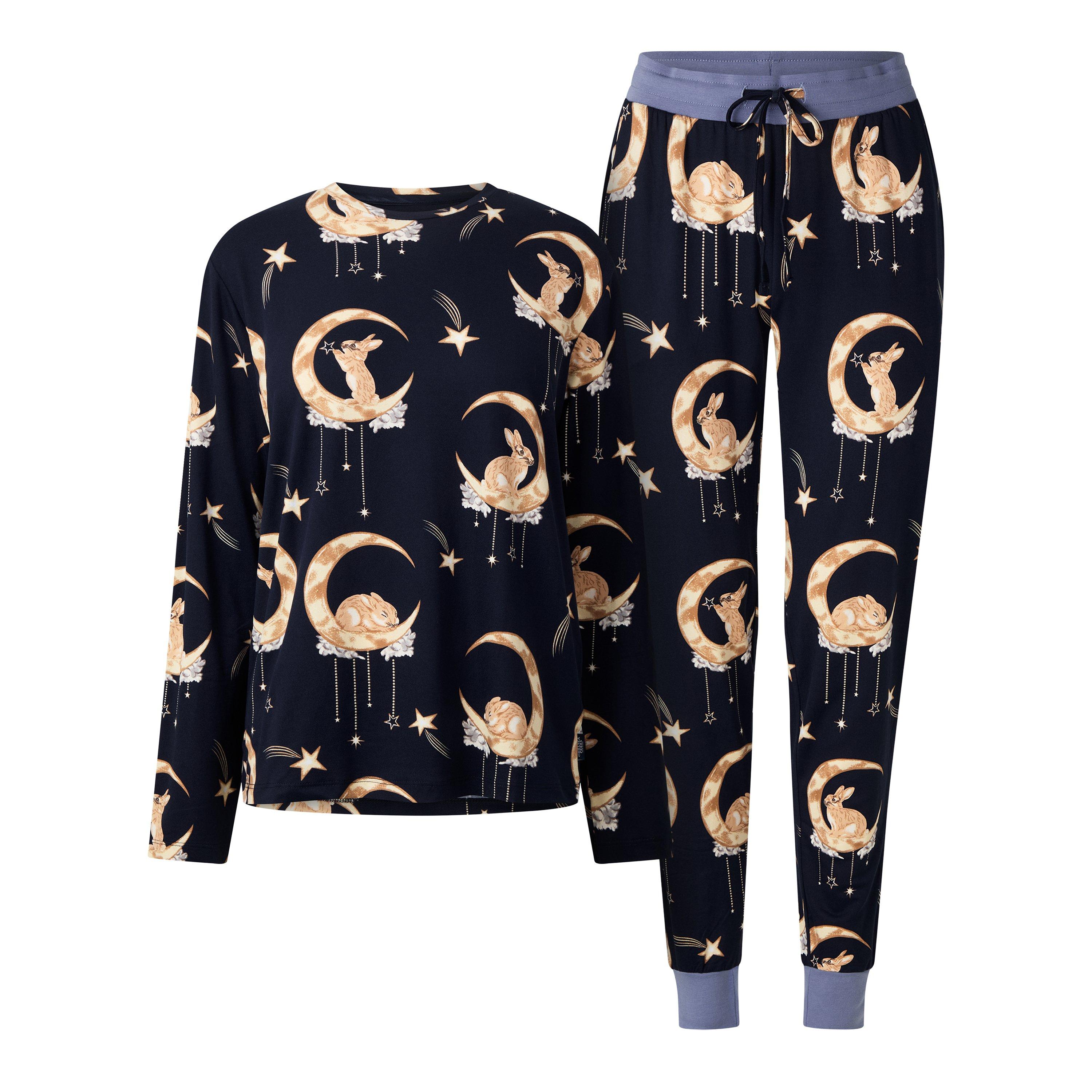 Chelsea Peers Women's Top And Trousers Pyjama Set - Bunny Navy - 10 (S)