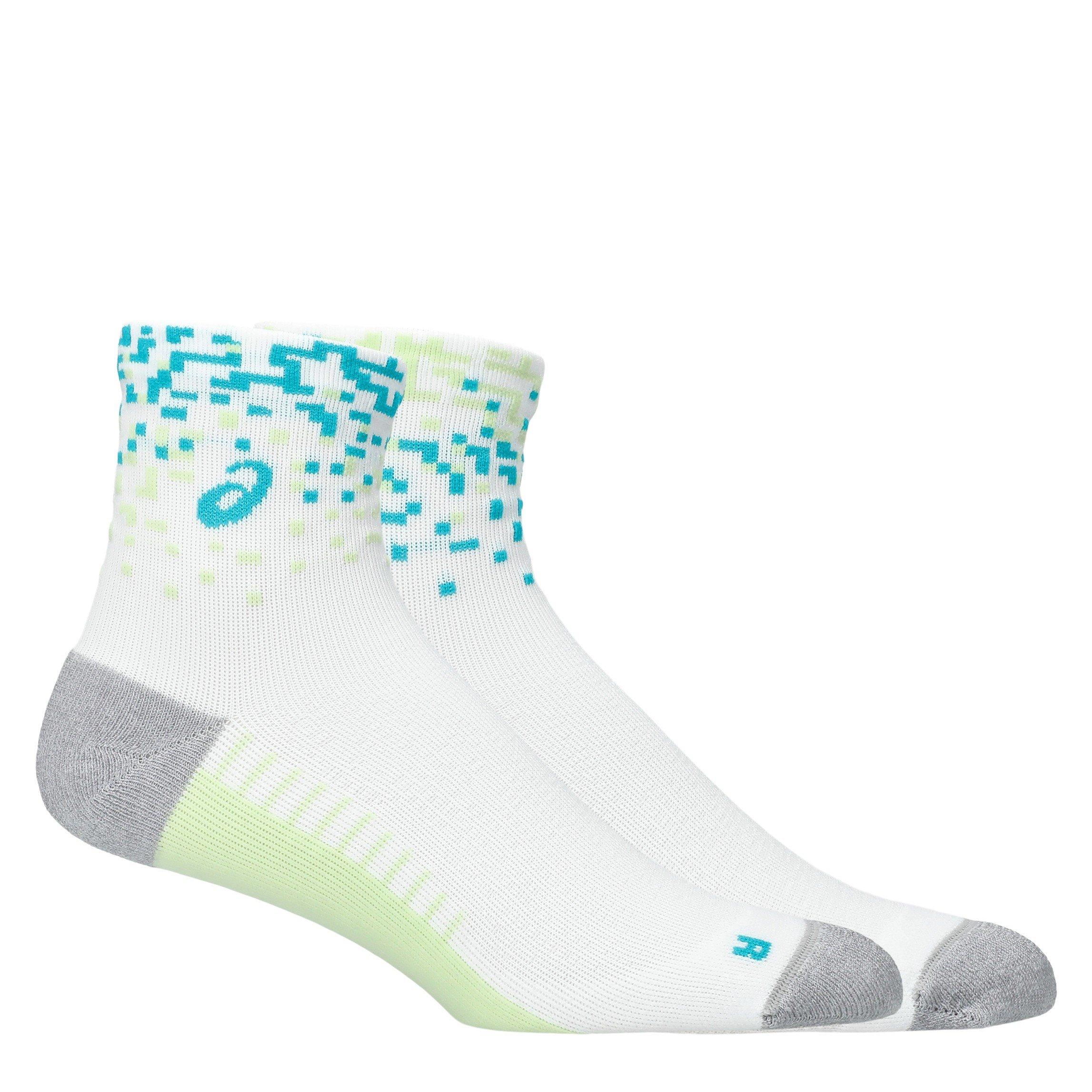 Whi/YelAqua - Asics - Perform Quarter Socks - 1