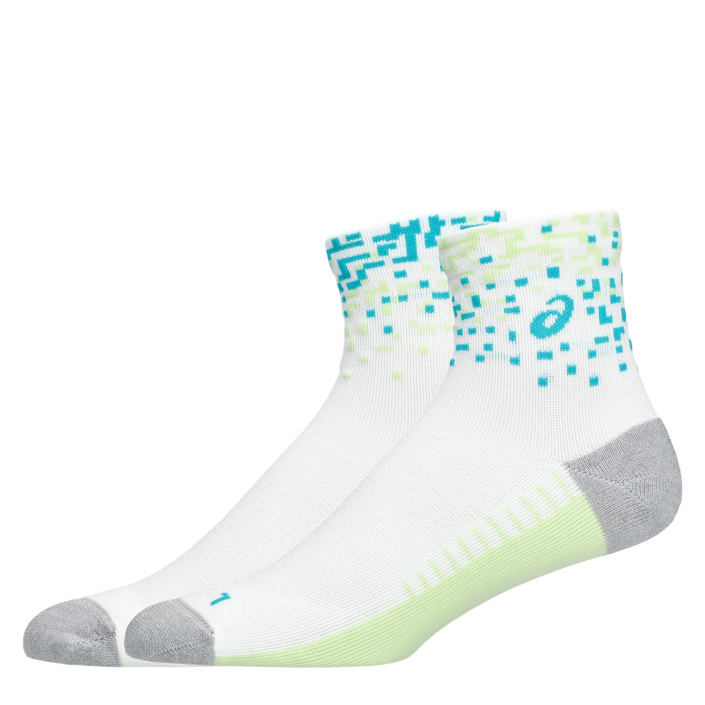 Whi/YelAqua - Asics - Perform Quarter Socks - 2