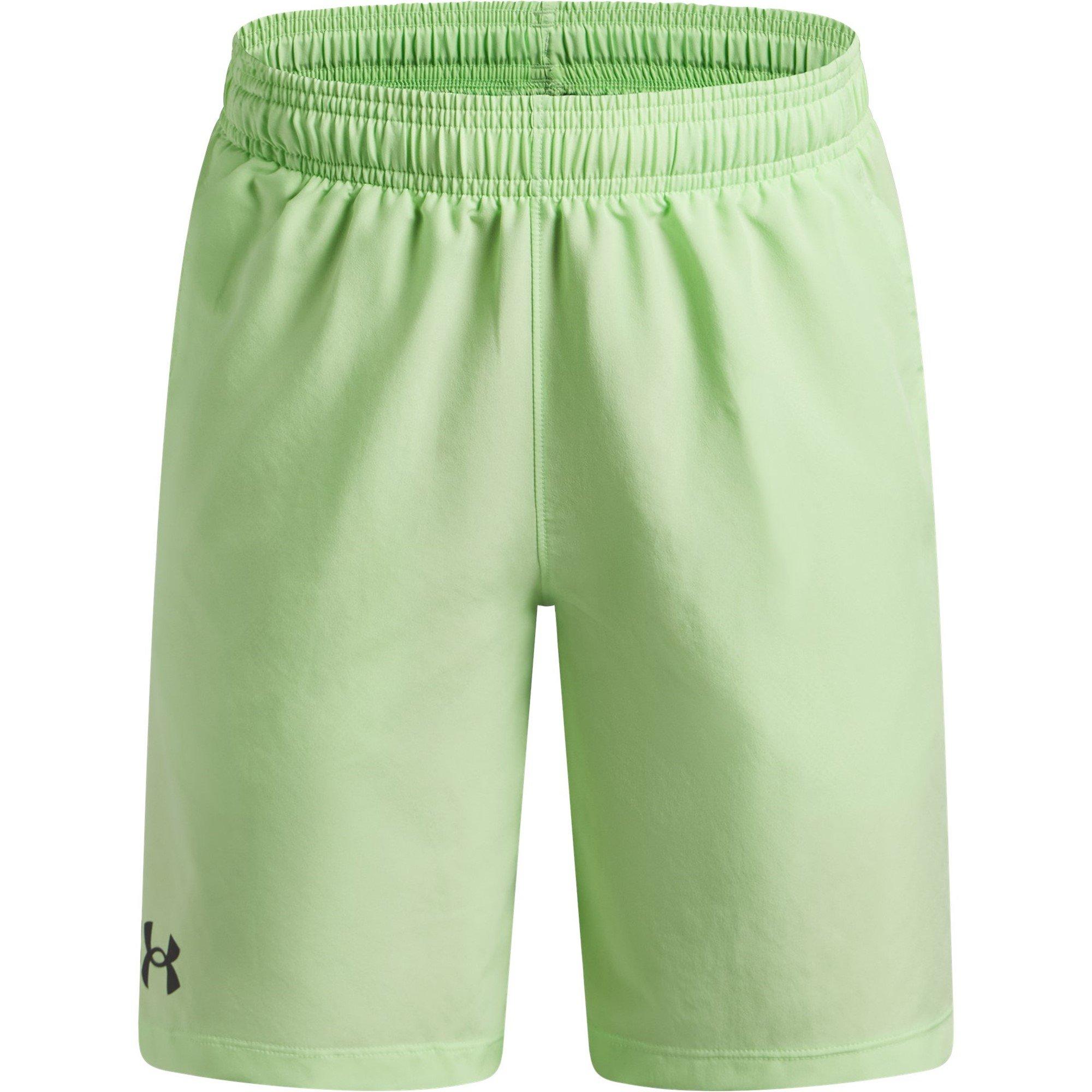 Lime/Black - Under Armour - Kids' Woven Tracksuit Shorts - 1