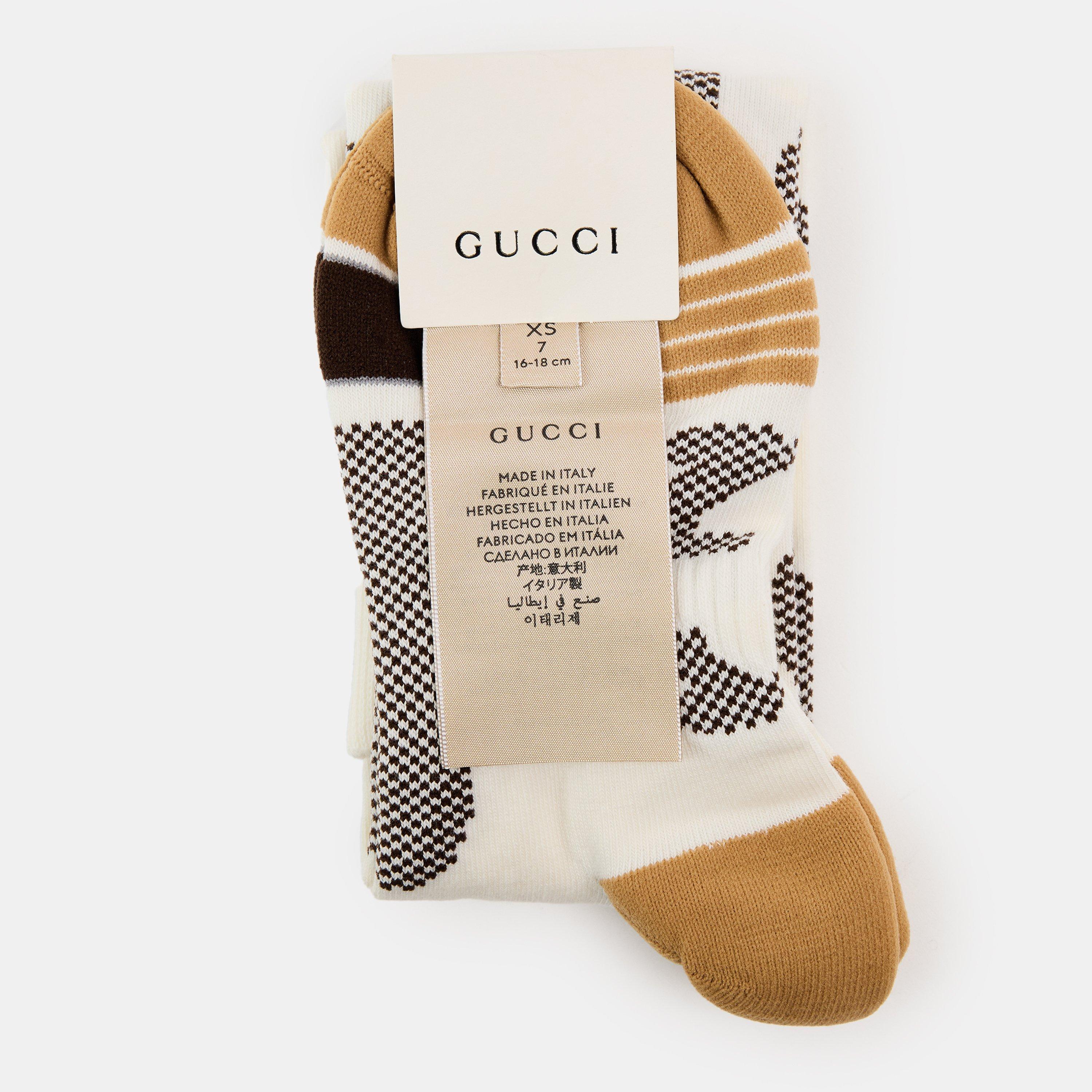 White/Beige - Gucci - Women's Knee High Socks - 2