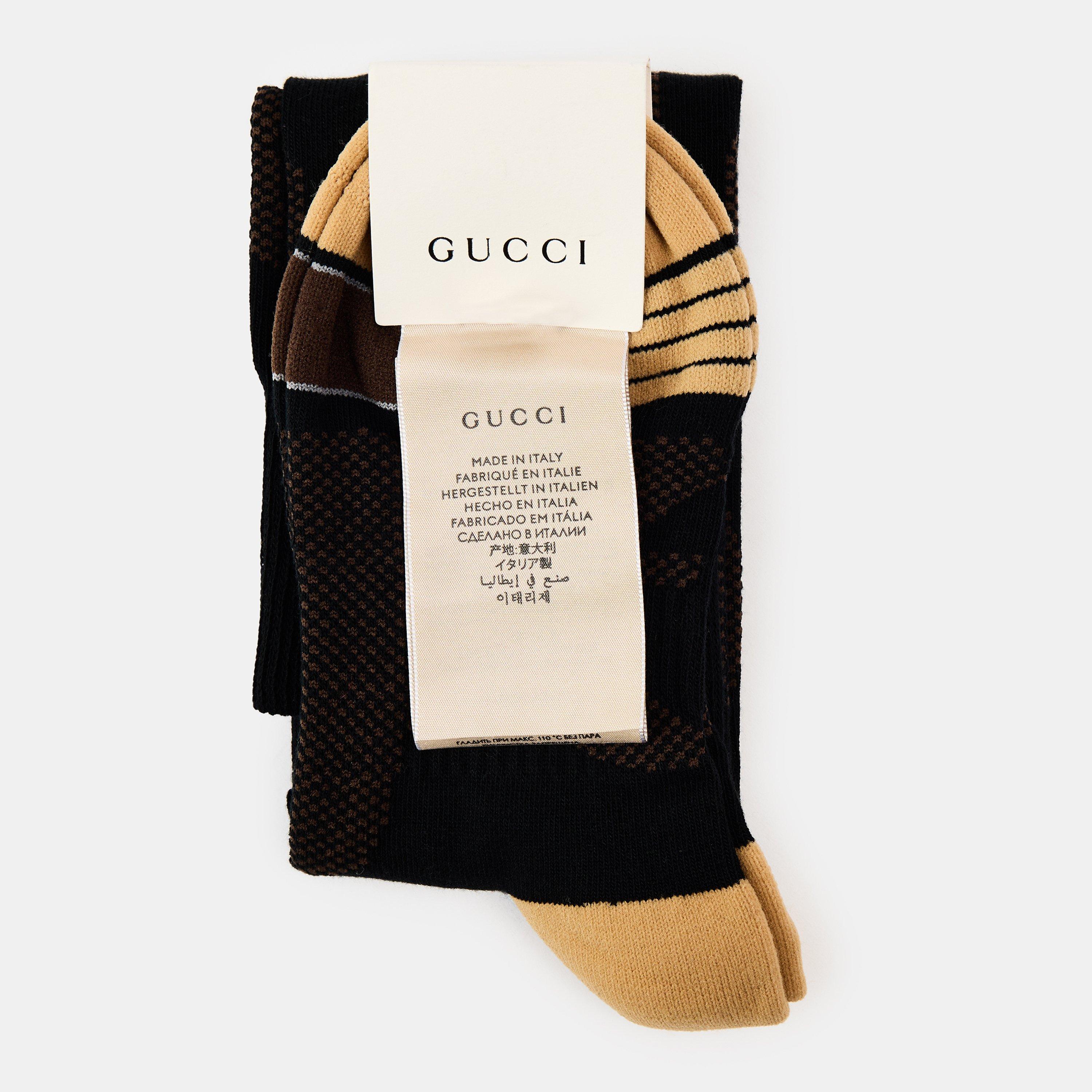 Black/Beige - Gucci - Women's Knee High Socks - 2