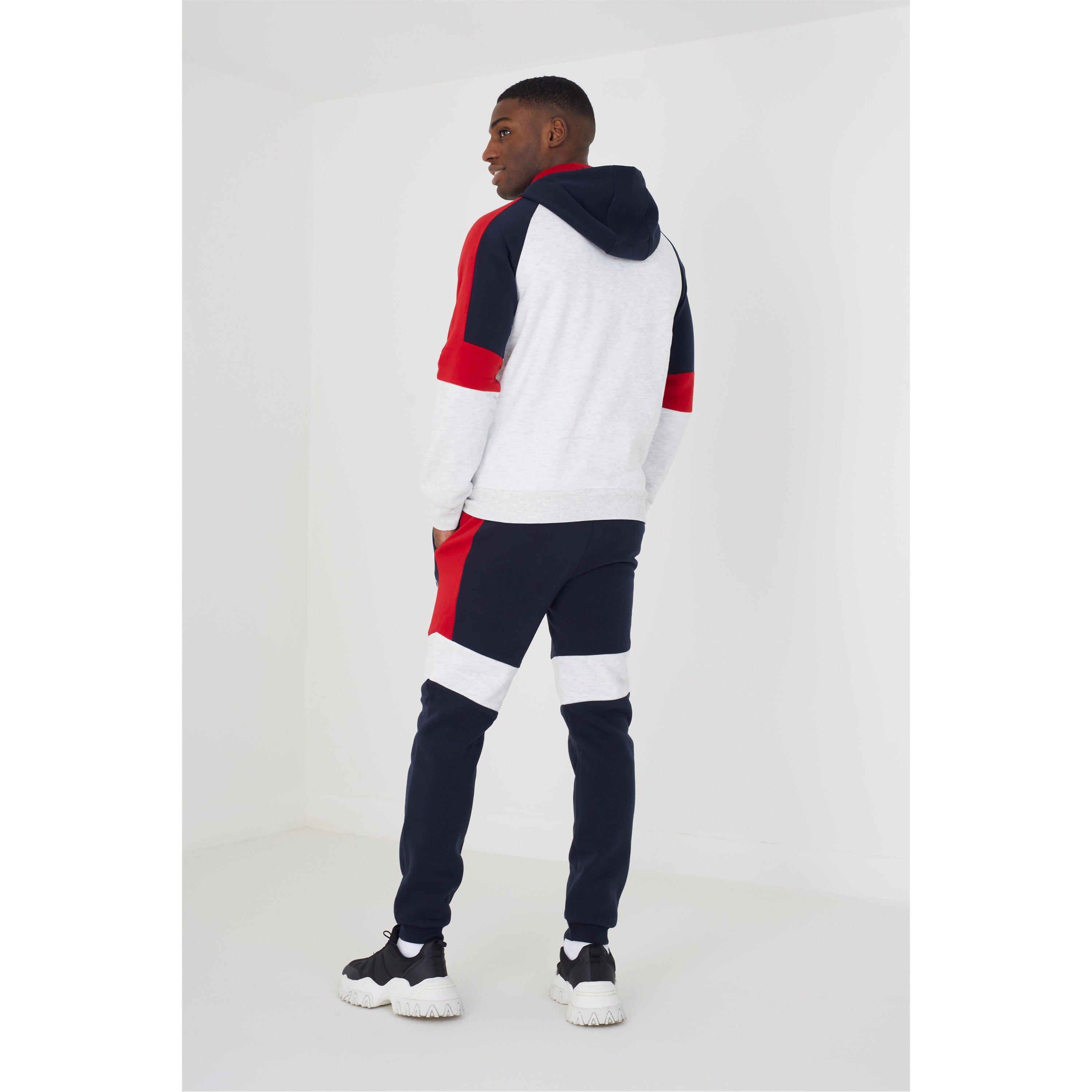 Ecru Marl/Navy - Brave Soul - Colourblock Hoodie & Joggers set - 3