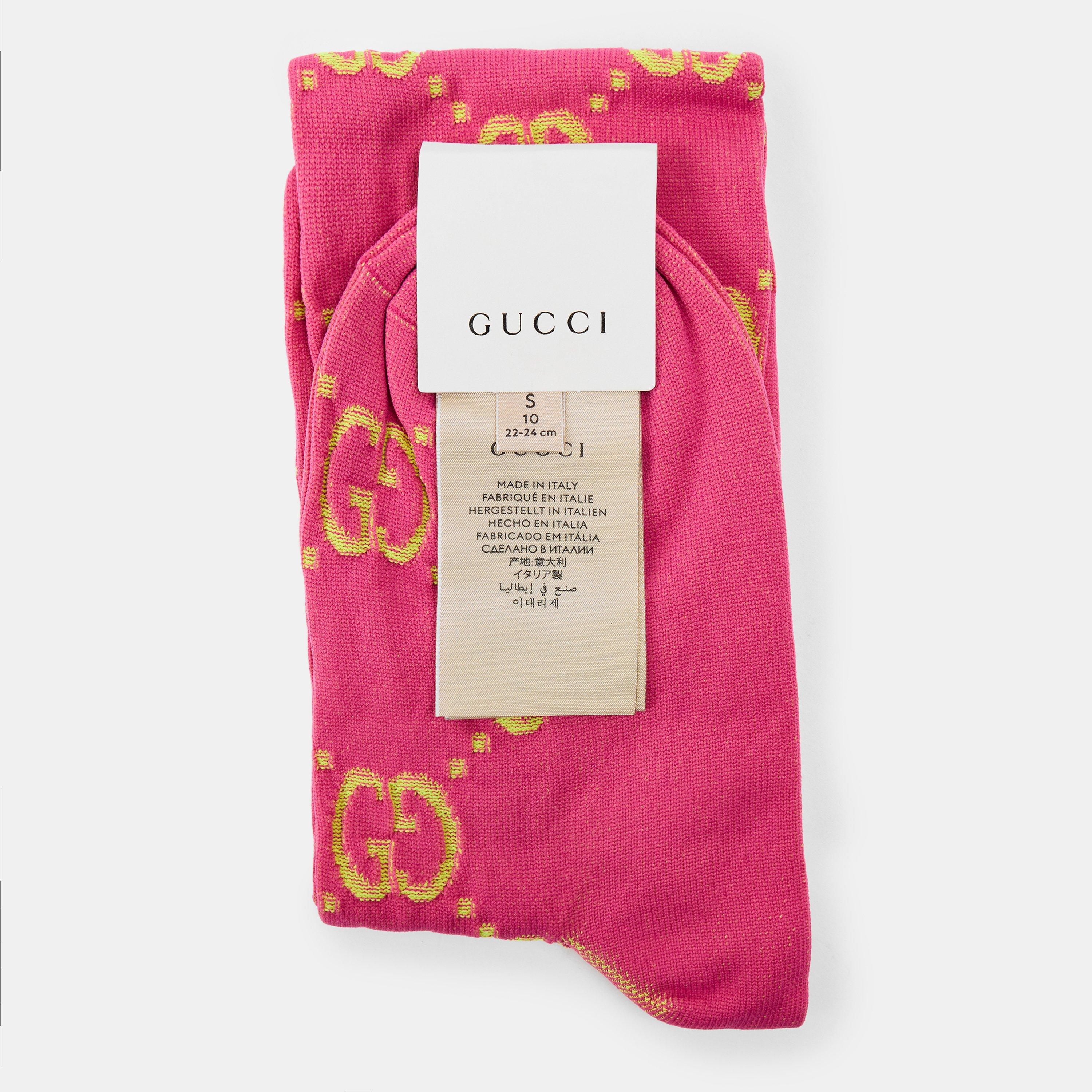 Magenta/Yellow - Gucci - Women's Soft Crew Socks - 2
