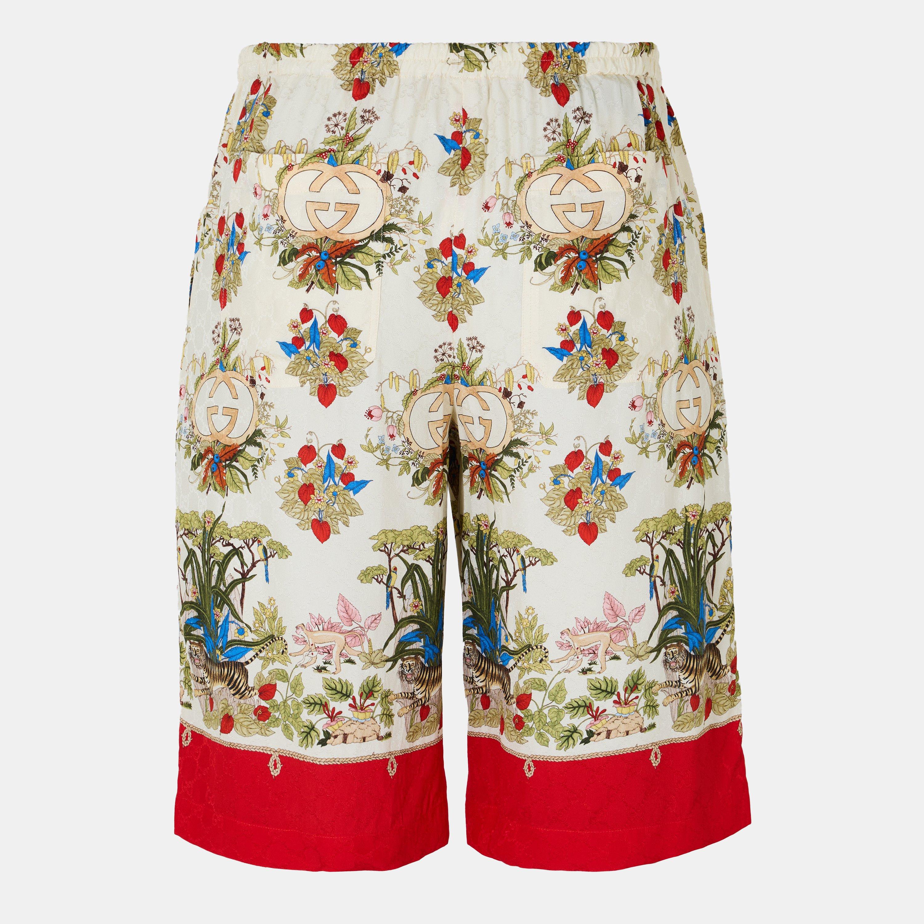 Ivory/Ppy Rd/Mc - Gucci - Men's Woven Shorts - 2