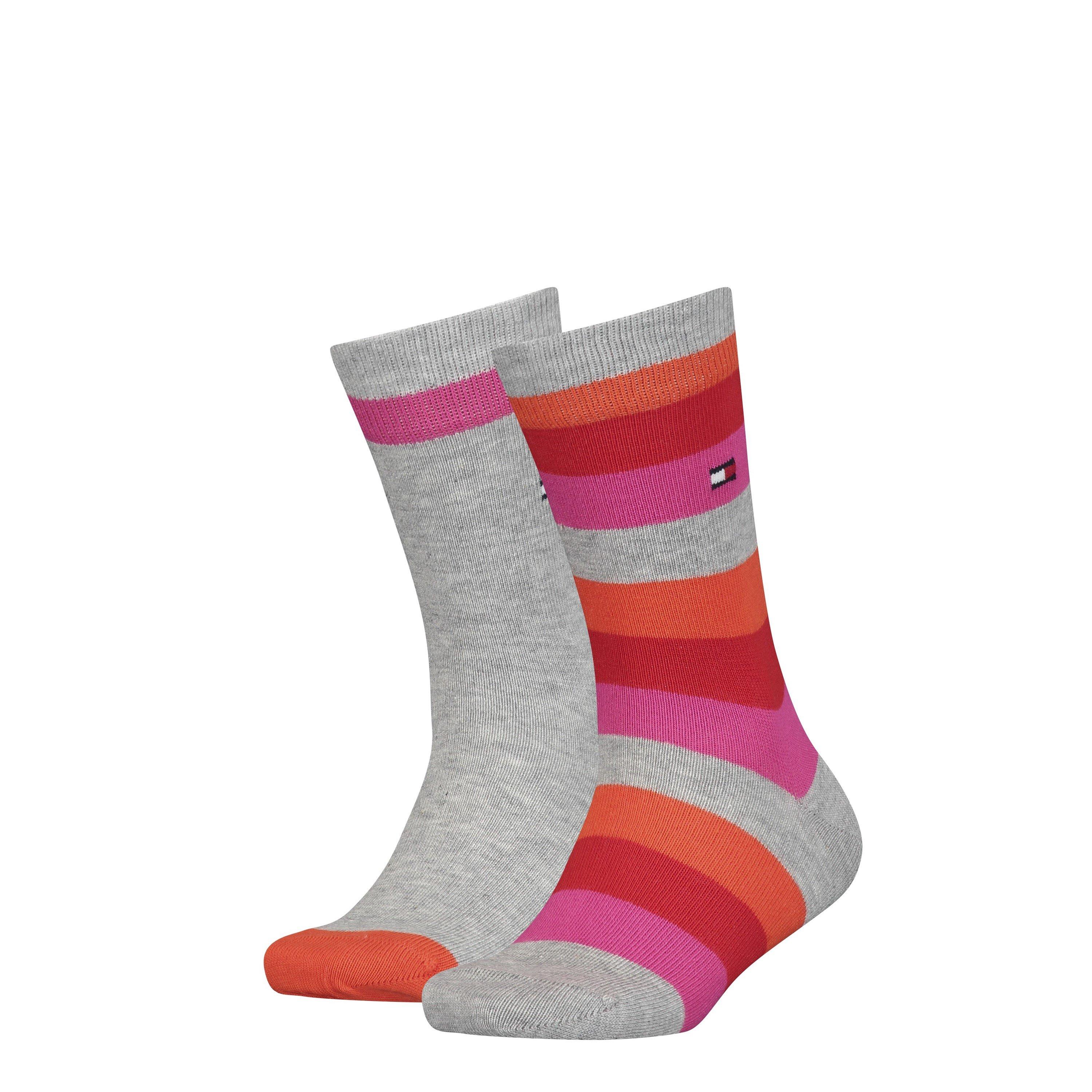 Tommy Hilfiger  Kids Kids' Stripe Crew Sock - Orange - 9-11.5