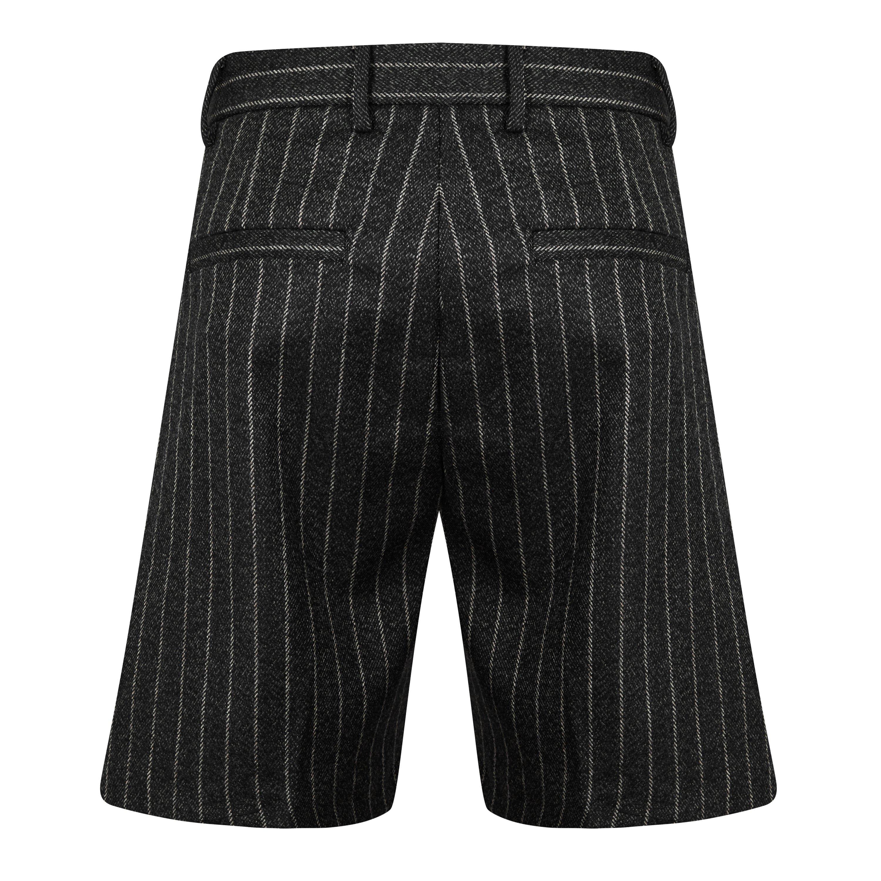 Grey Pinstipe - Represent - Men's Tailored Pinstripe Shorts, Pinstripe Design - 6