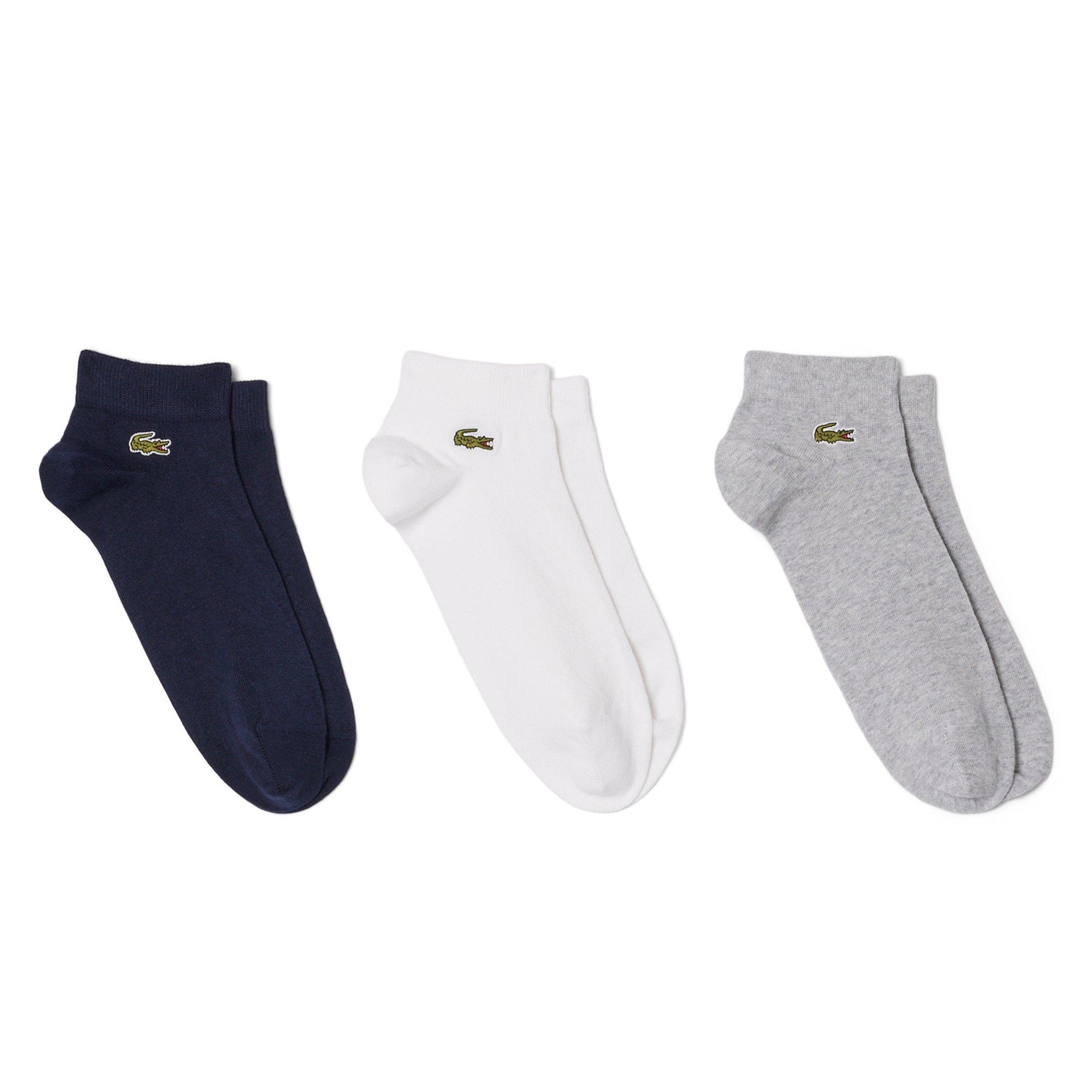 SLV CHN/NVY BLU - Lacoste - Low Socks 3 Pack - 1