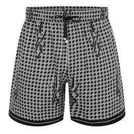 Amiri Staggered Houndstooth Silk Shorts