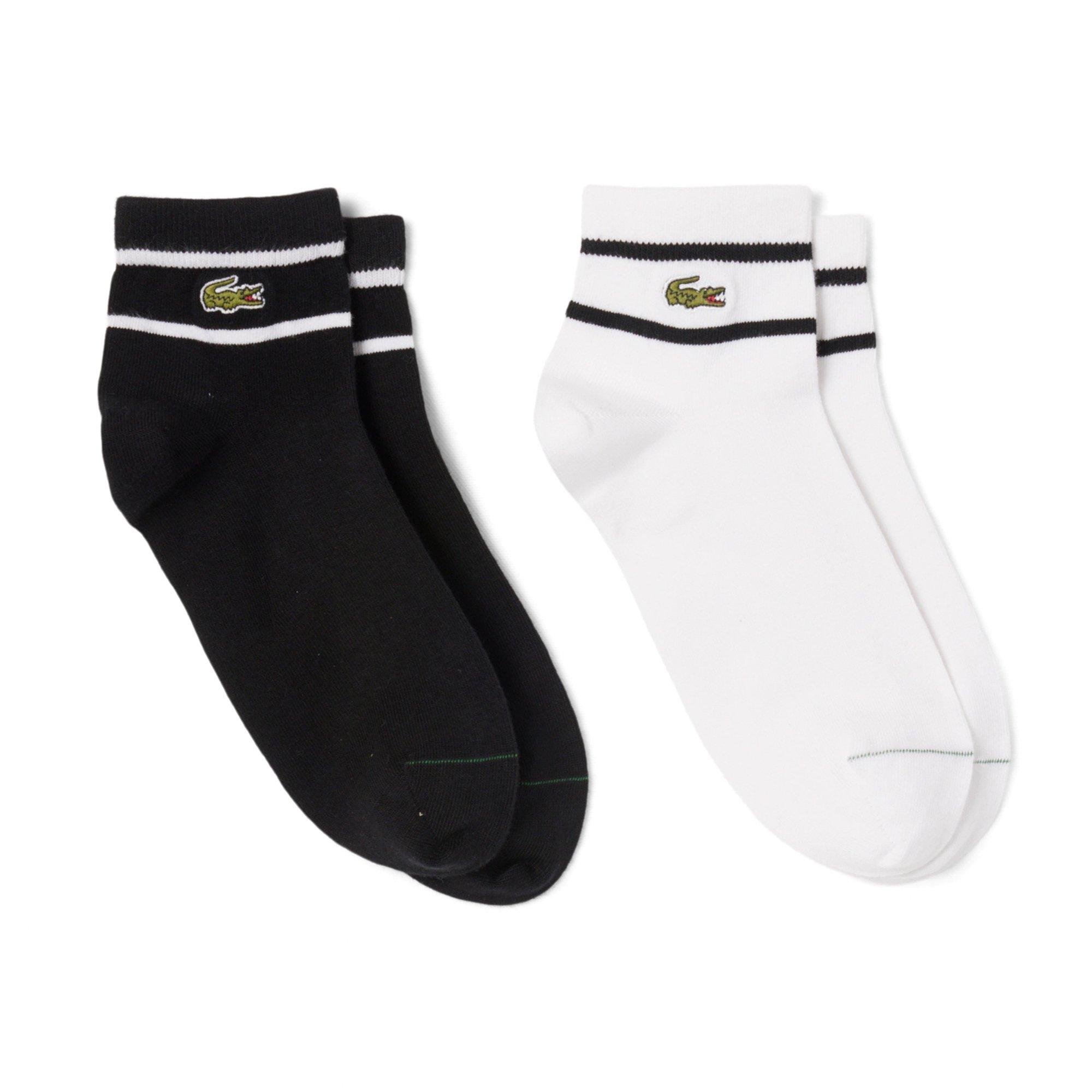 BLACK/WHITE - Lacoste - Striped Socks 2 Pack - 1