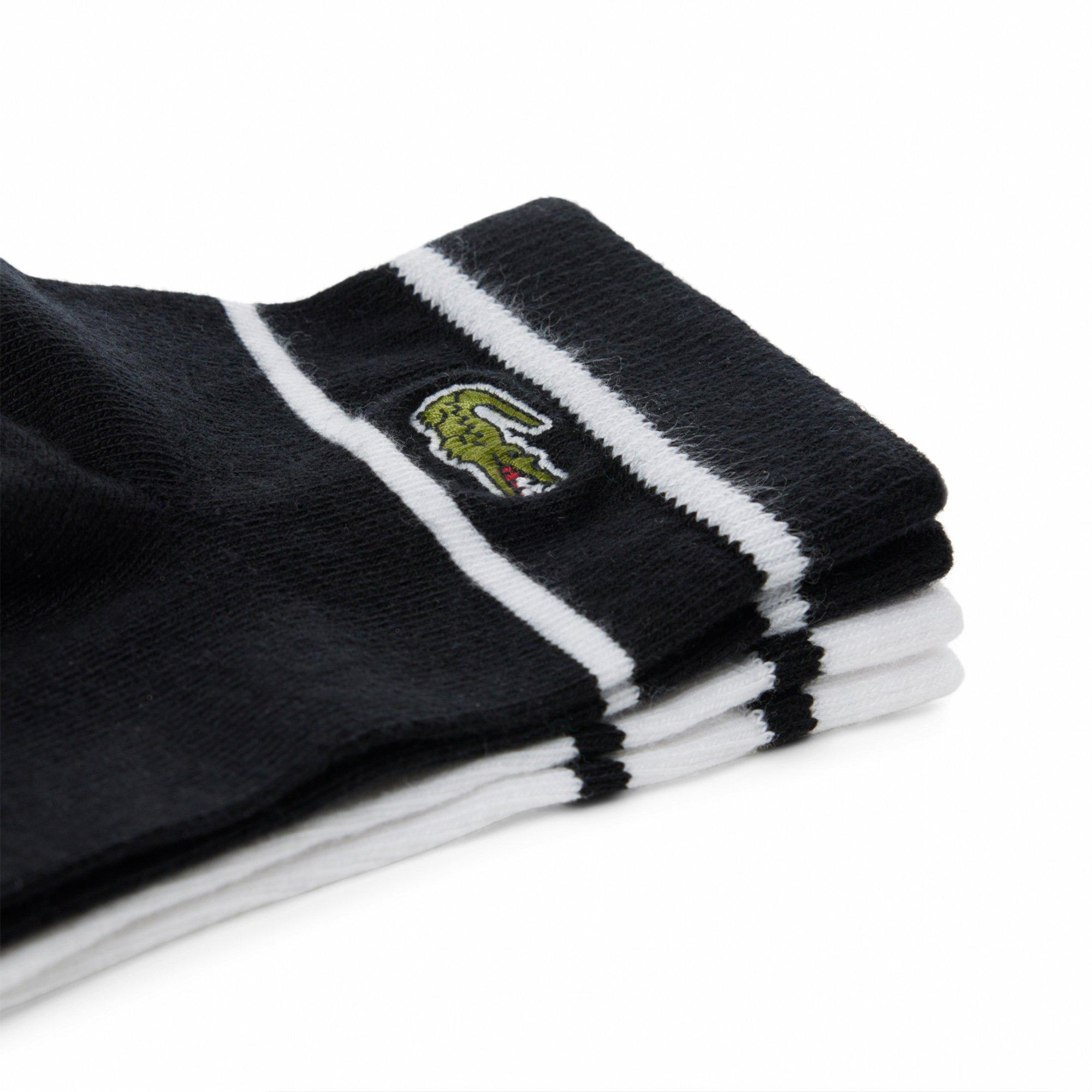 BLACK/WHITE - Lacoste - Striped Socks 2 Pack - 3