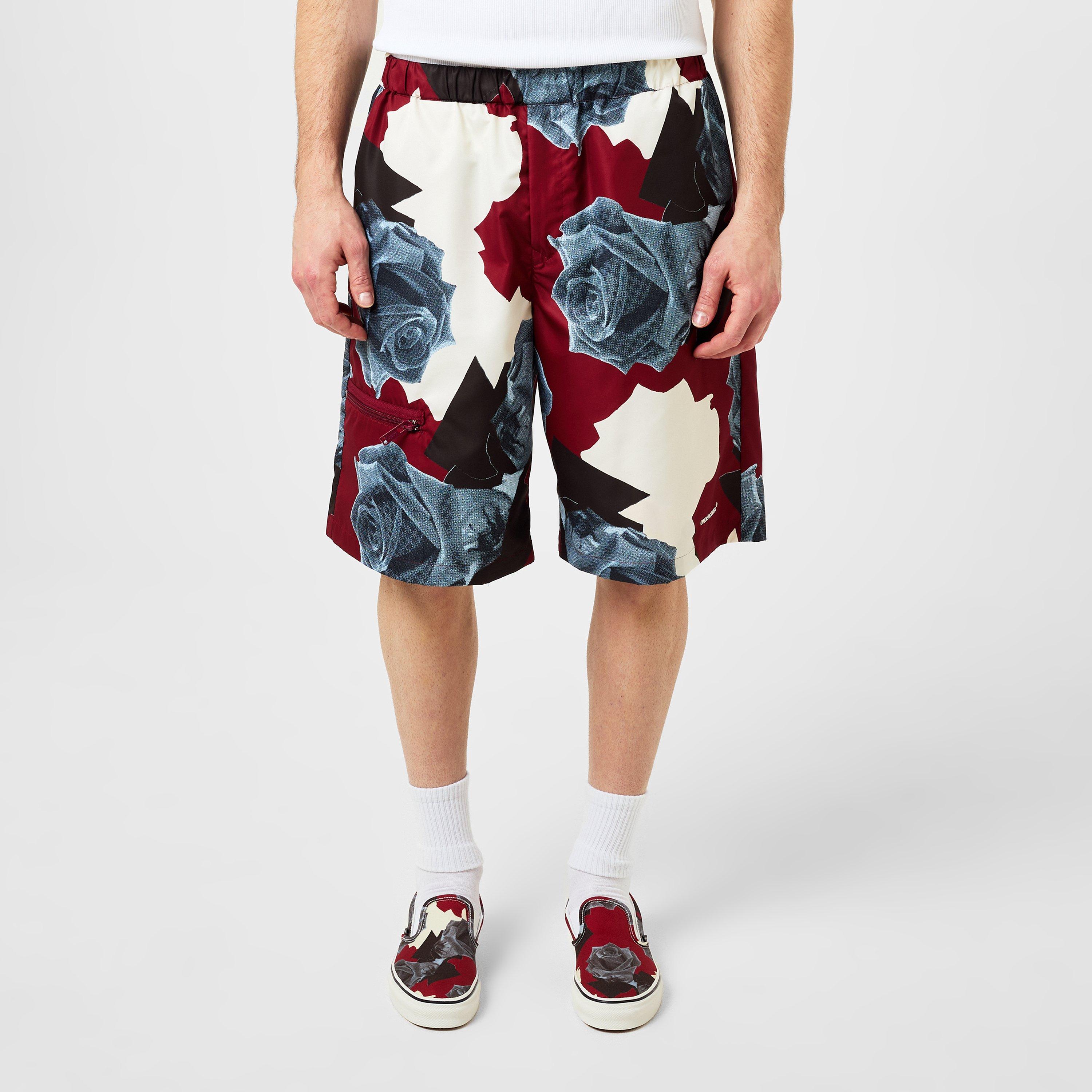Bord Base - Undercover - Men's Rose Print Taffeta Tracksuit Shorts - 1