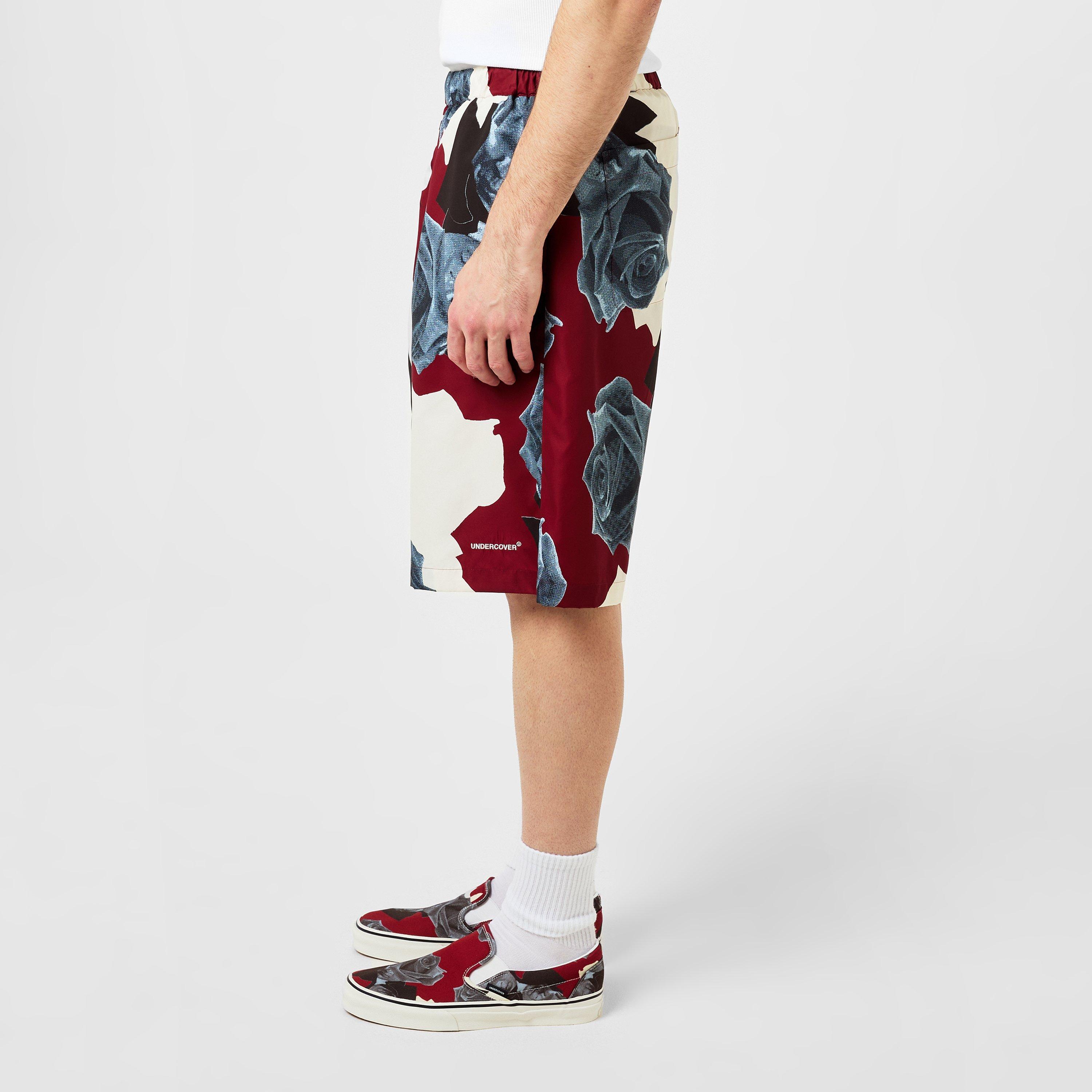 Bord Base - Undercover - Men's Rose Print Taffeta Tracksuit Shorts - 2