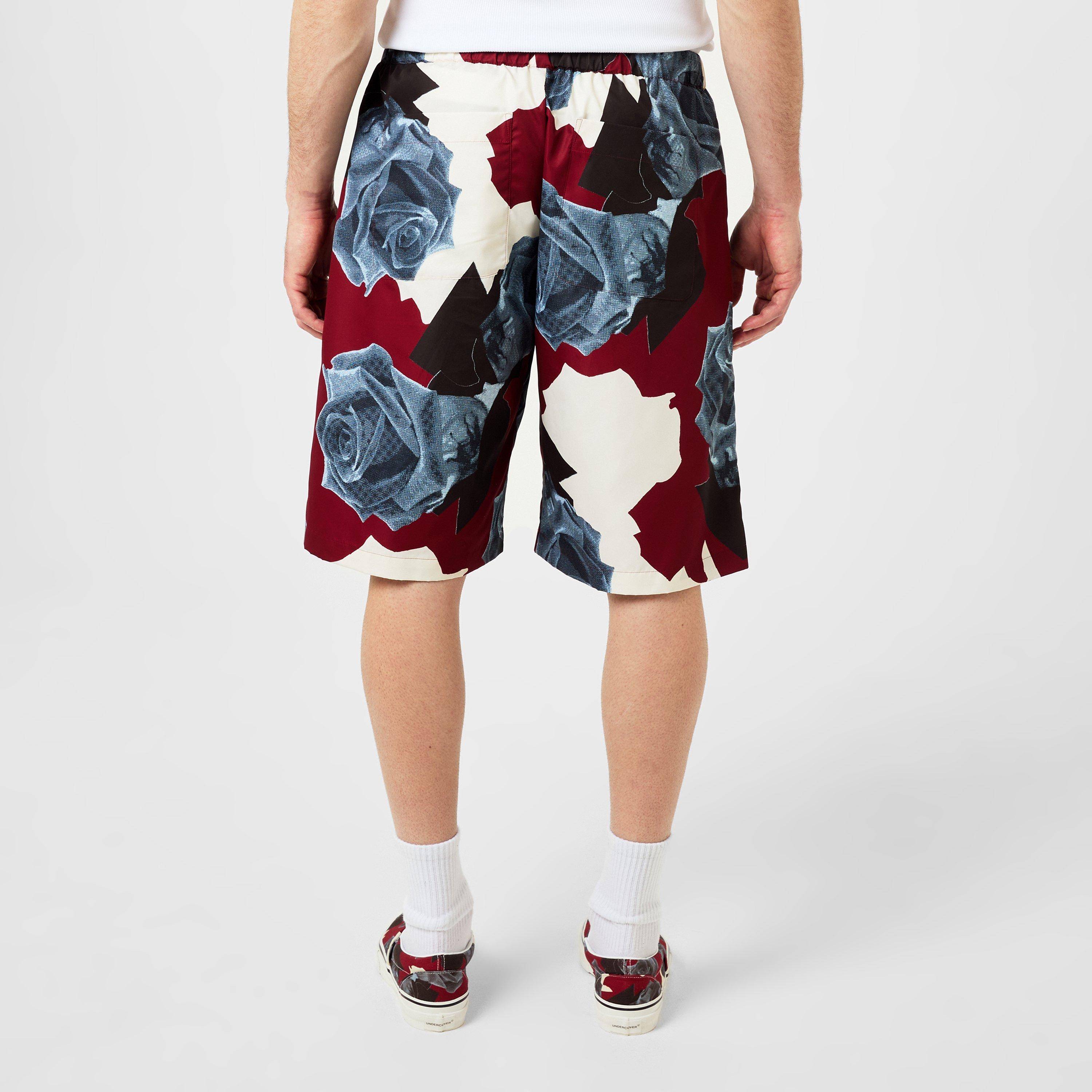 Bord Base - Undercover - Men's Rose Print Taffeta Tracksuit Shorts - 3