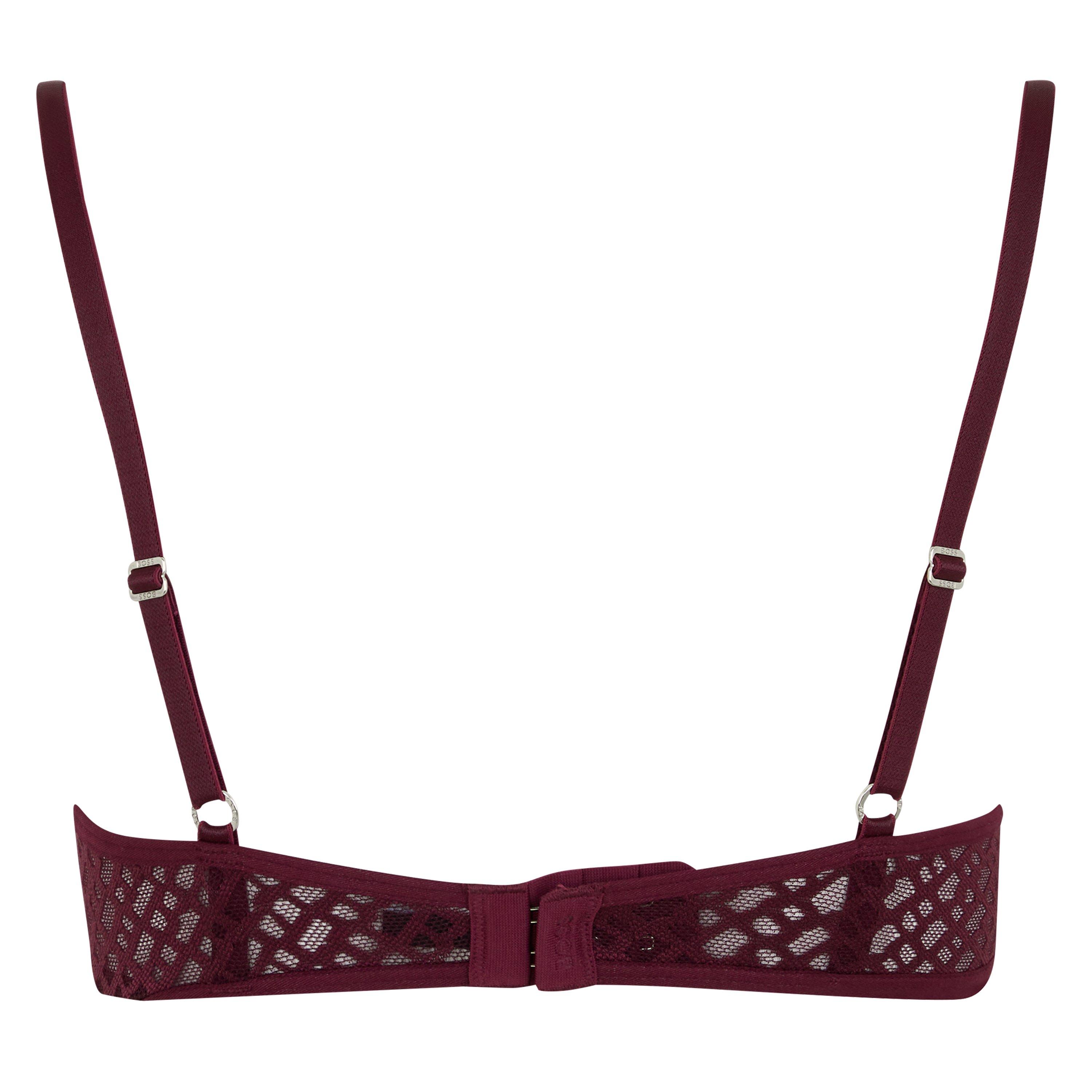 Dark Purple - Boss - Women's B Lace UW Underwire Support Bra - 2