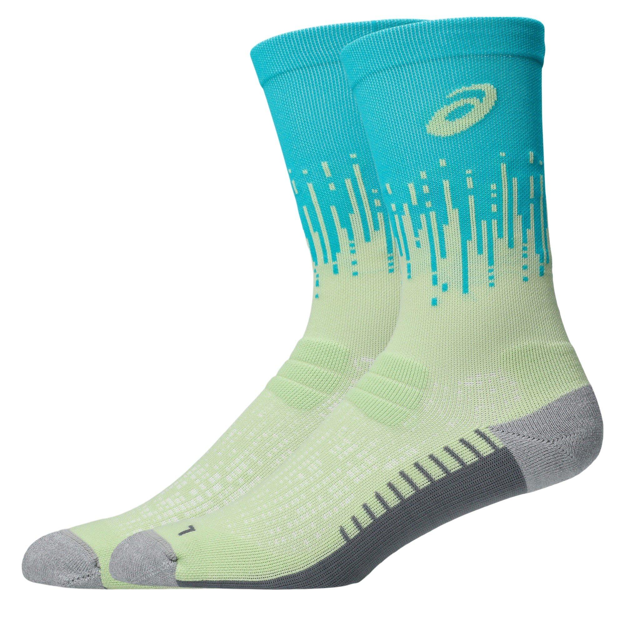 Yel/Aqua - Asics - Perform Running Crew Socks - 2