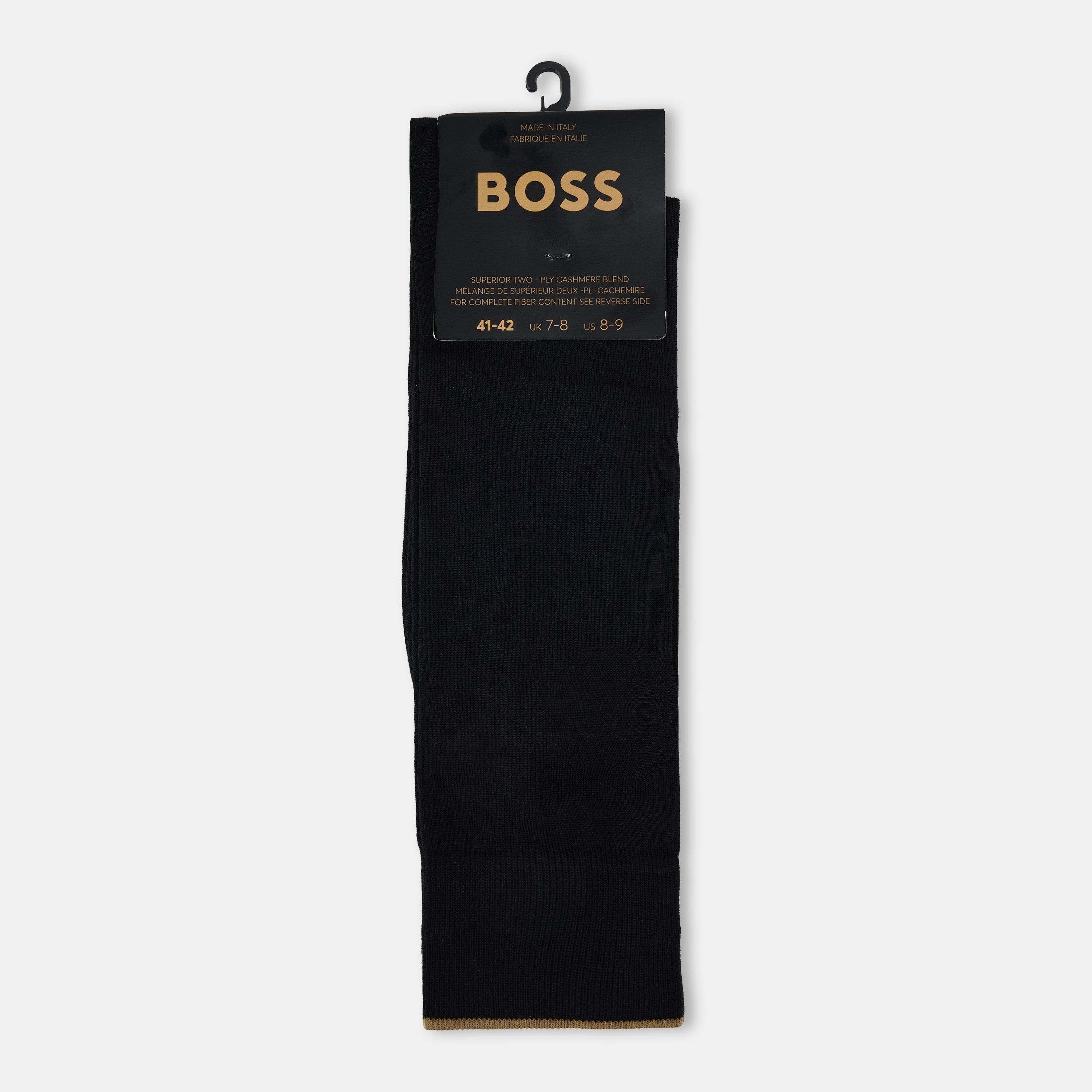 Black - Boss - Men's Cashmere Crew Socks - 1