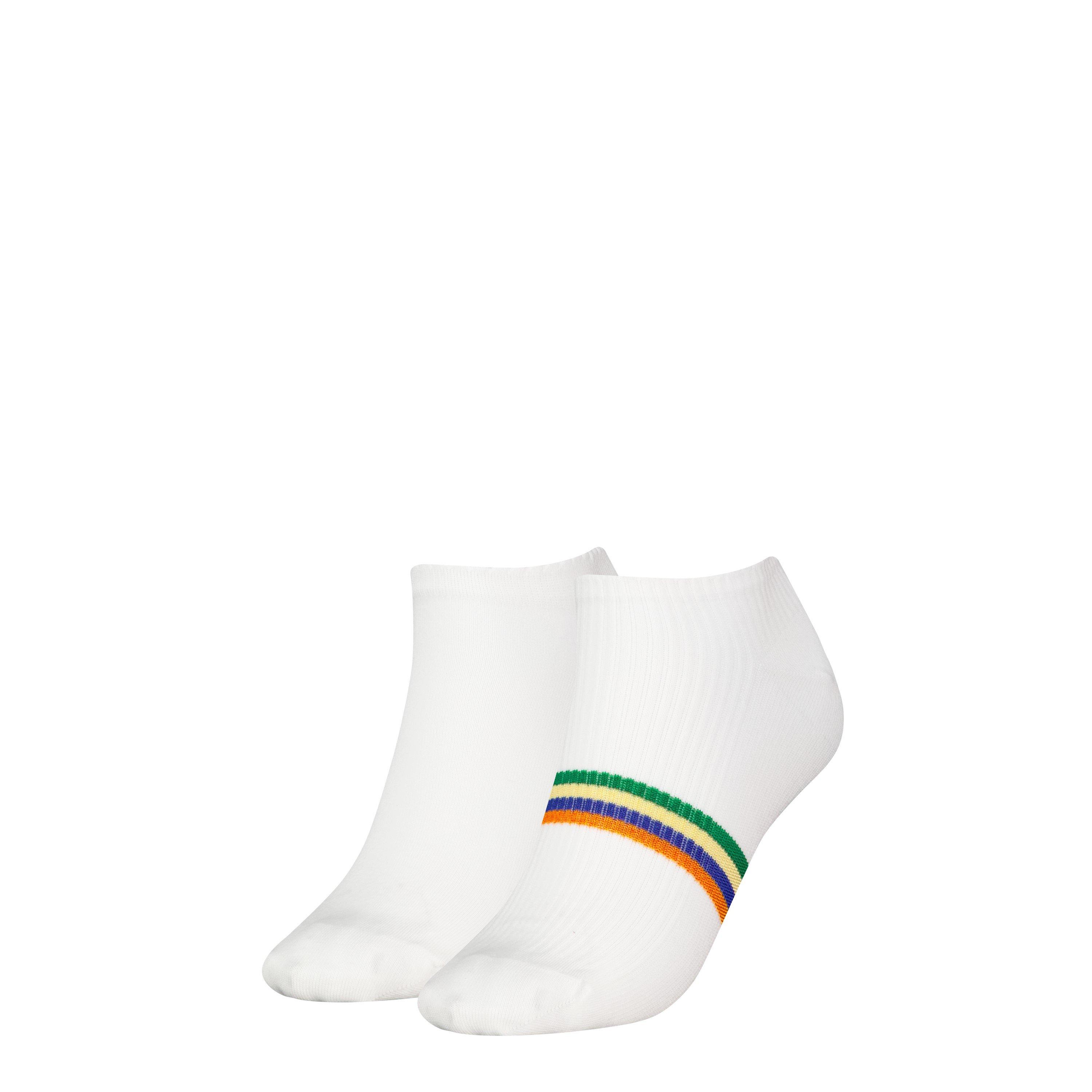 White - Tommy Hilfiger - Women's 2 Pack Rib Low Trainer Socks - 2