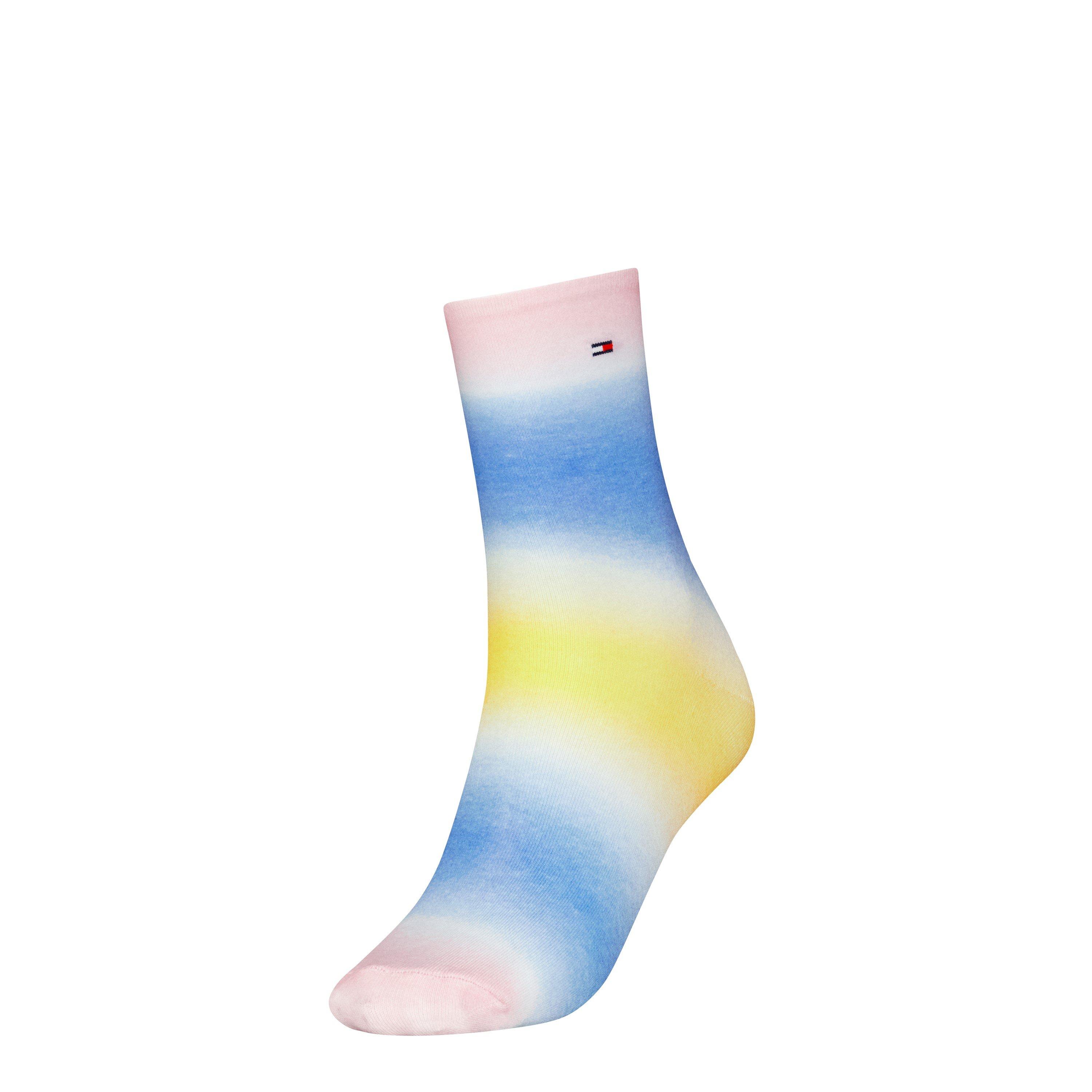 Multicolor - Tommy Hilfiger - Women's Logo Gradient Crew Socks - 1