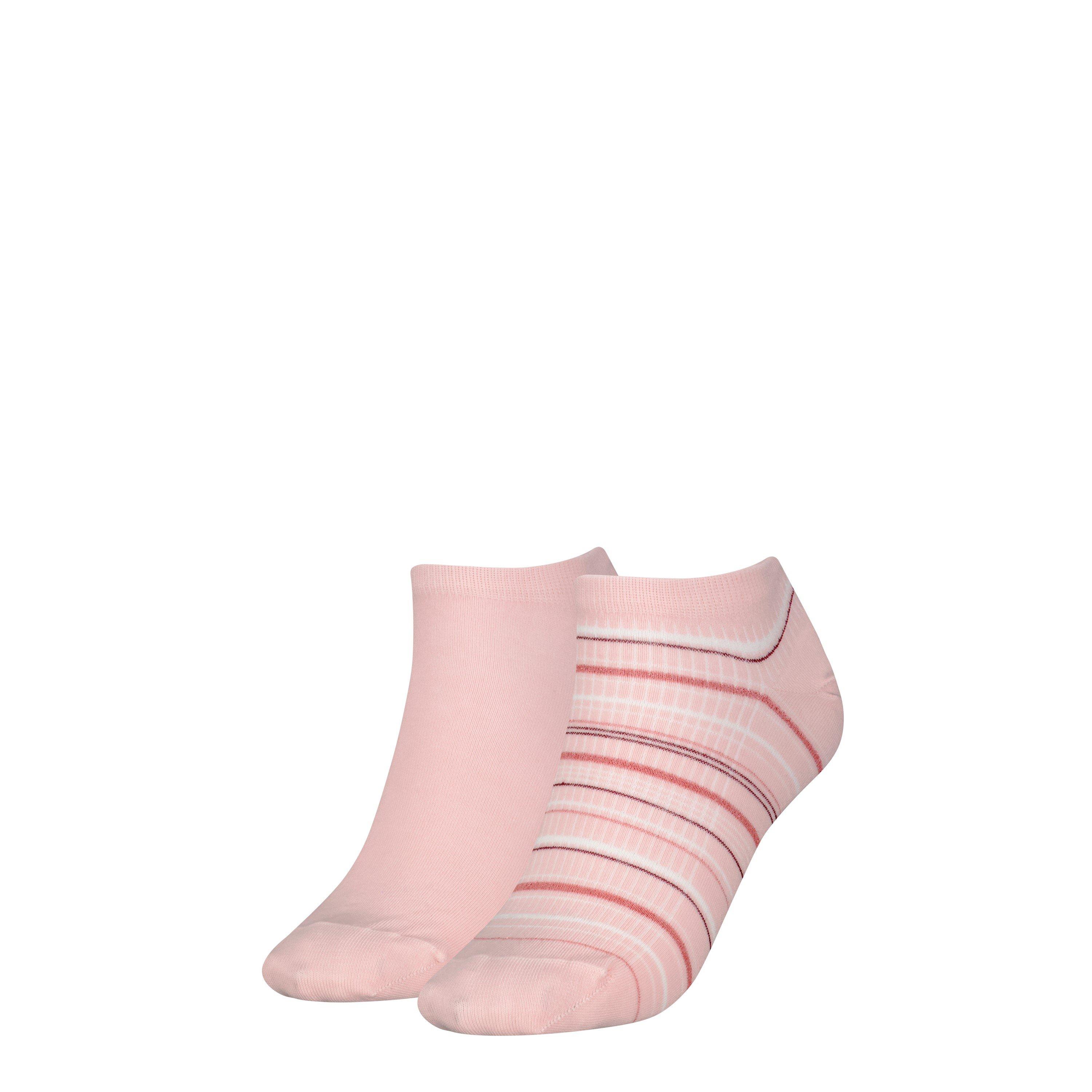 Pink - Tommy Hilfiger - Women's 2-Pack Stripe Trainer Socks - 1