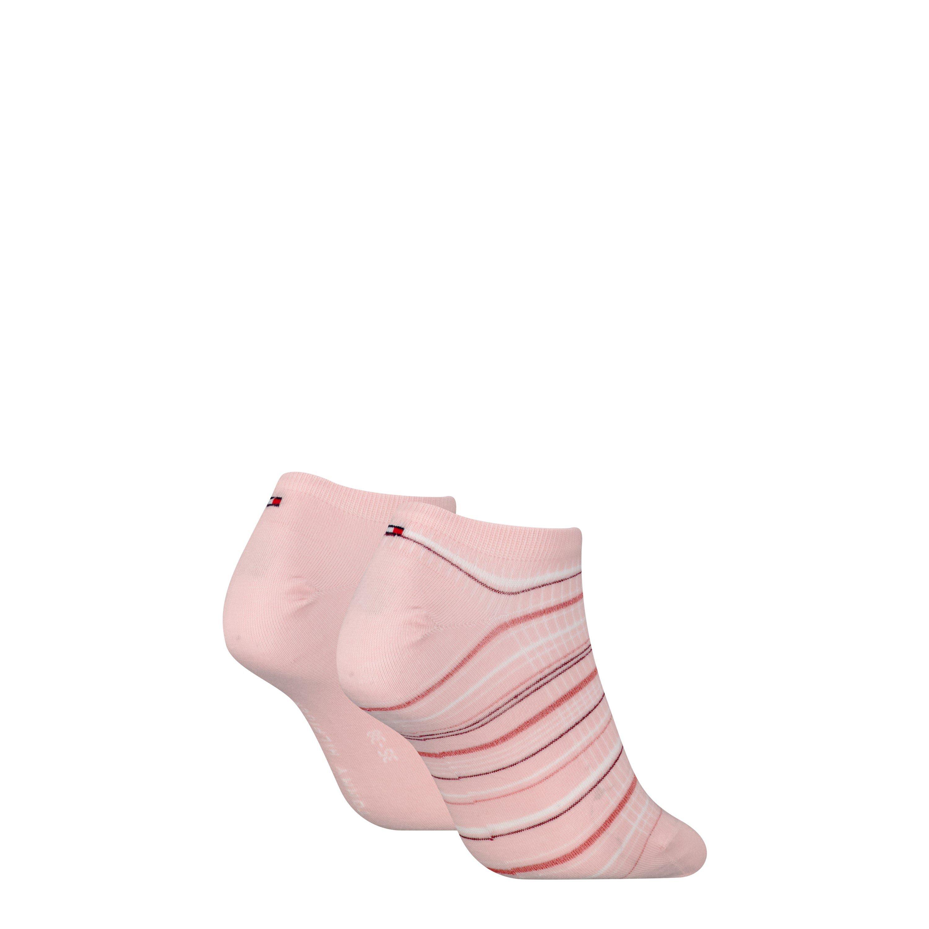 Pink - Tommy Hilfiger - Women's 2-Pack Stripe Trainer Socks - 2