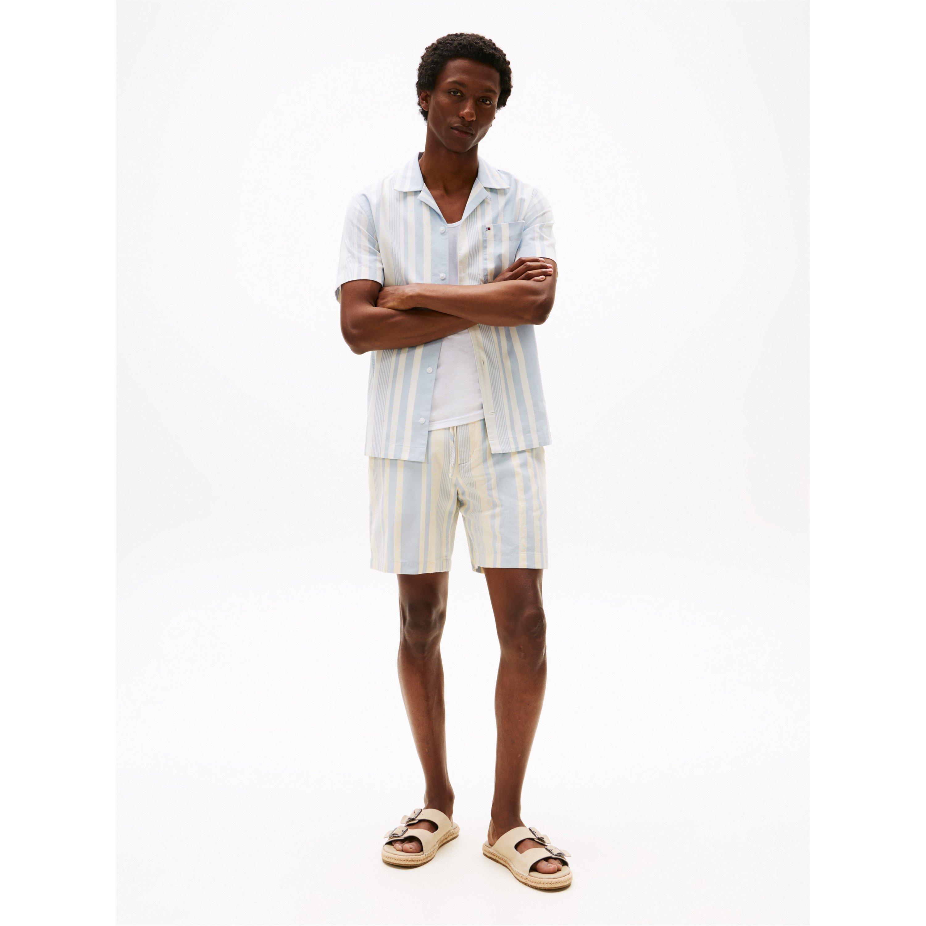 Breezy Blue 0A4 - Tommy Hilfiger - Men's Woven Stripe Tracksuit Shorts - 4