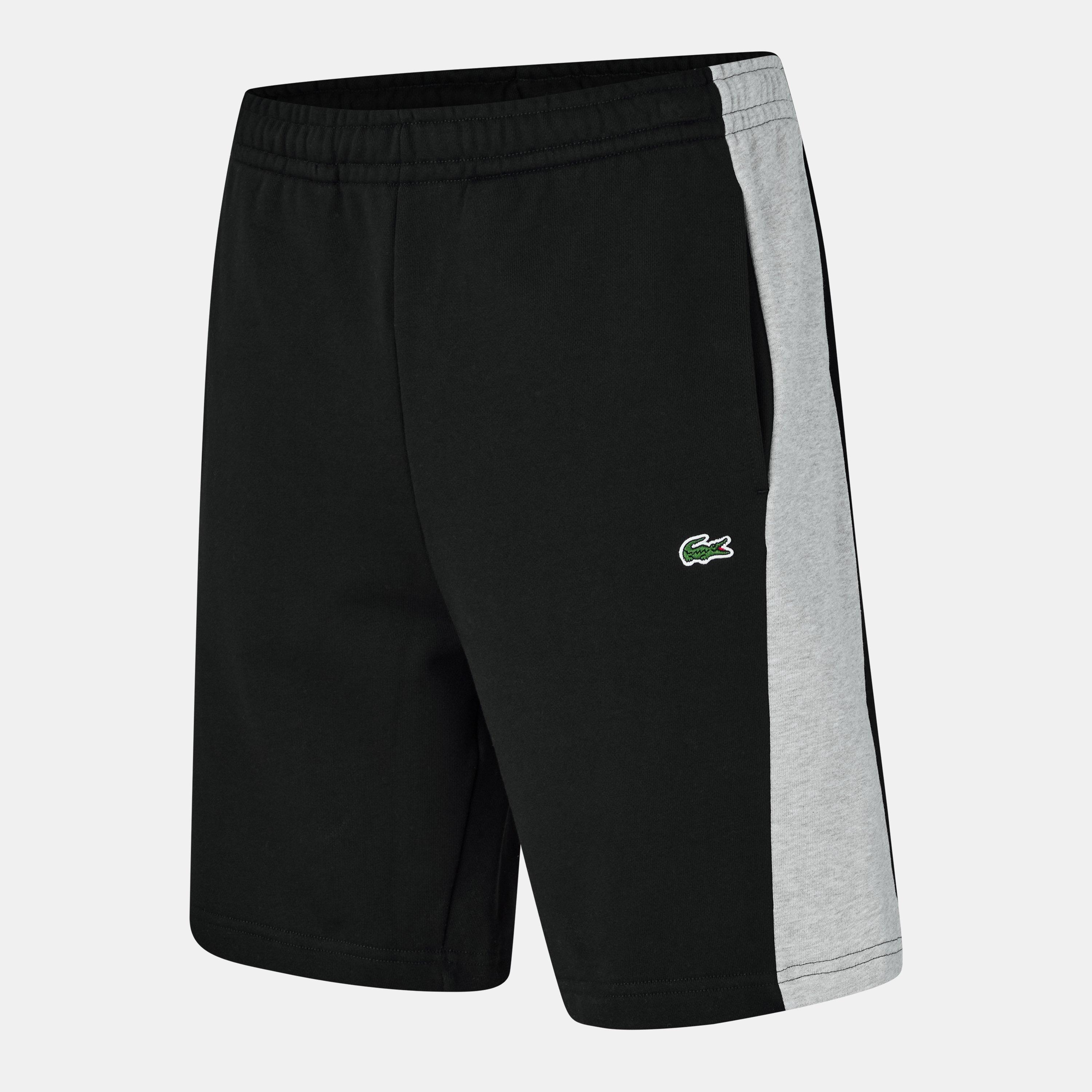Black/Silver - Lacoste - Men's Black Woven Tracksuit Shorts - 6