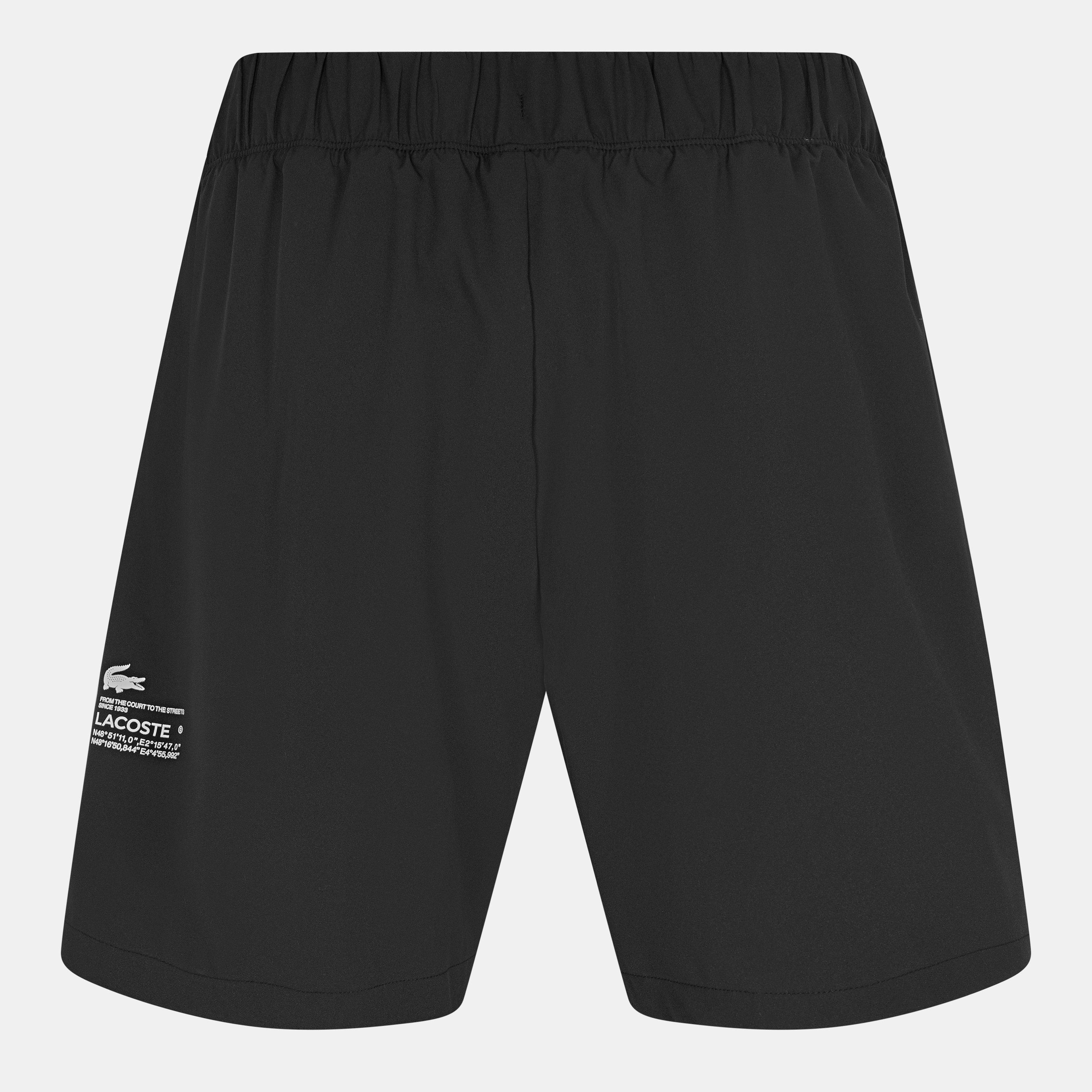 Black/Hthr - Lacoste - Men's Ultra Dry Woven Tracksuit Shorts - 2