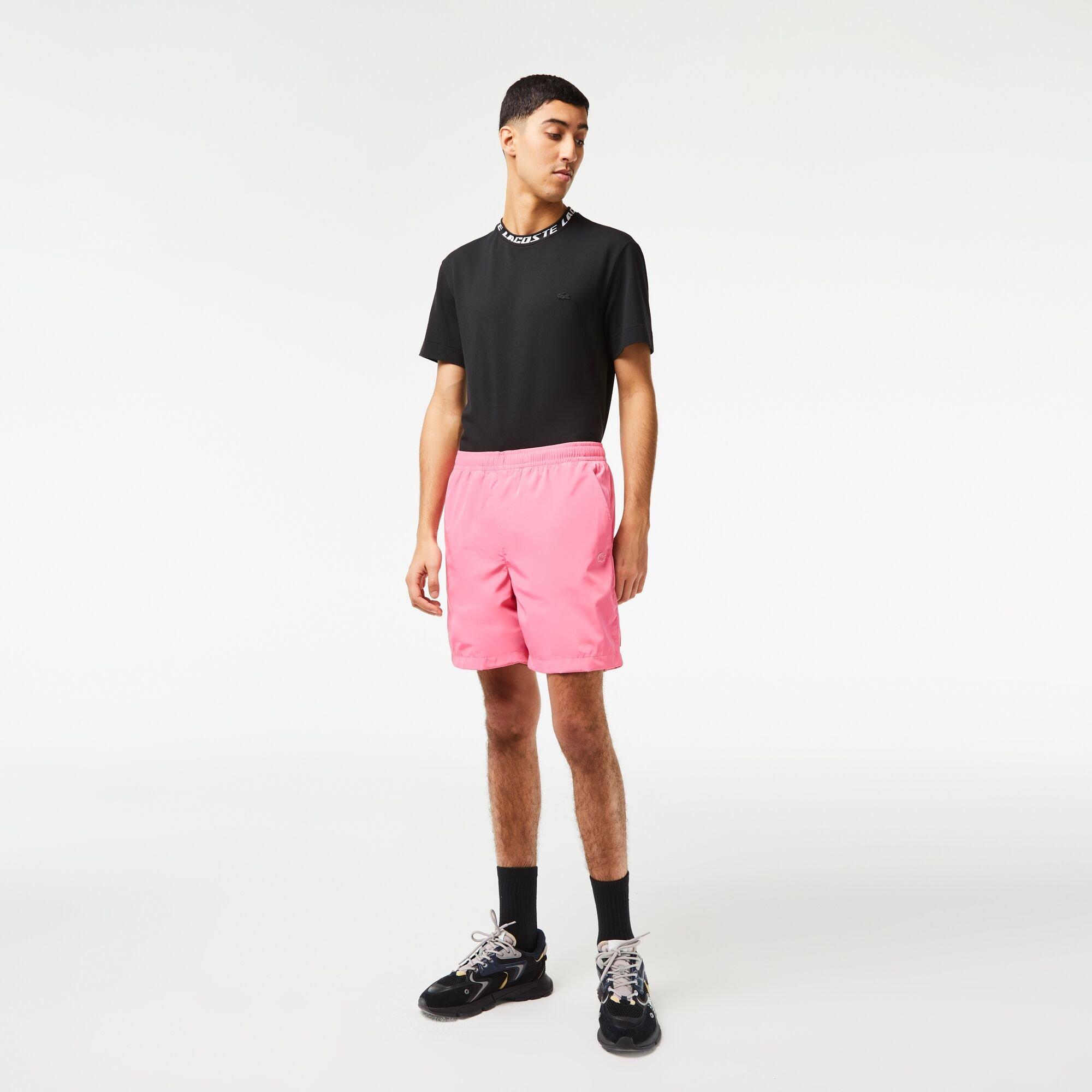 Reseda Pink - Lacoste - Men's Showerproof Woven Tracksuit Shorts - 1