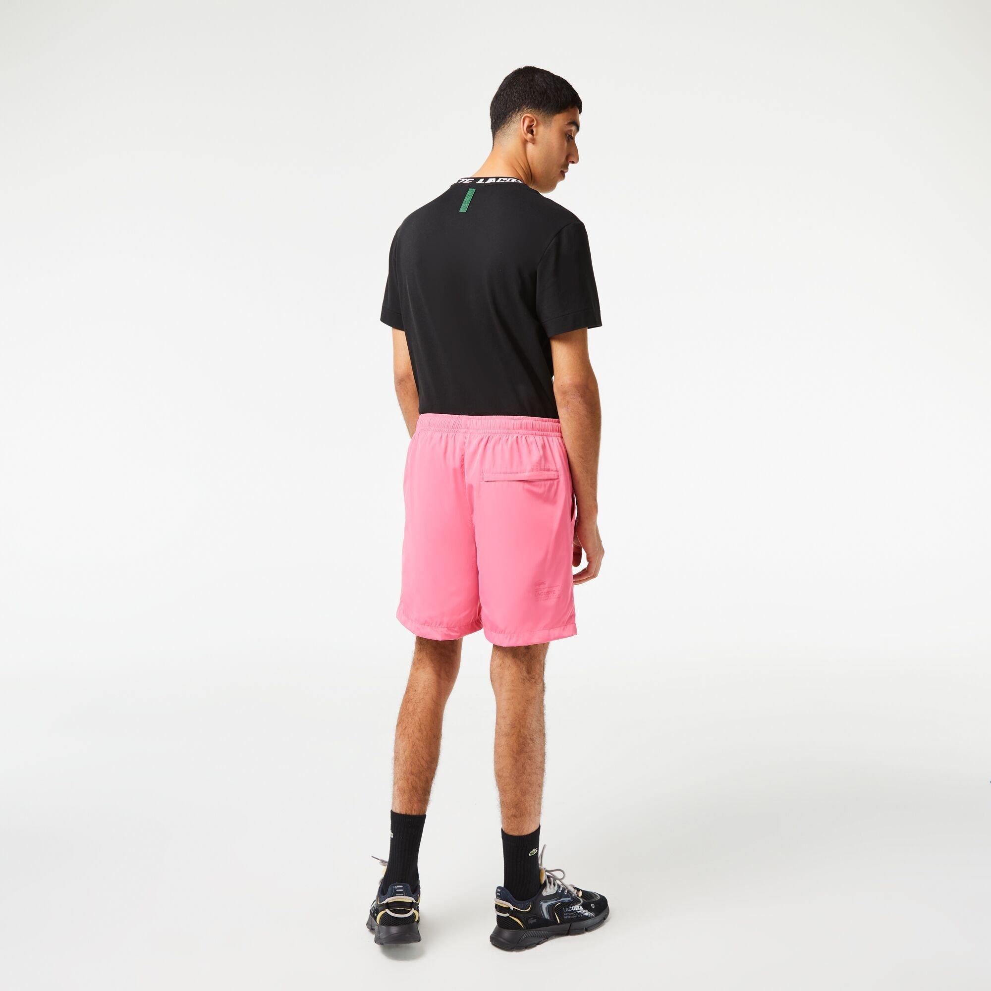 Reseda Pink - Lacoste - Men's Showerproof Woven Tracksuit Shorts - 3