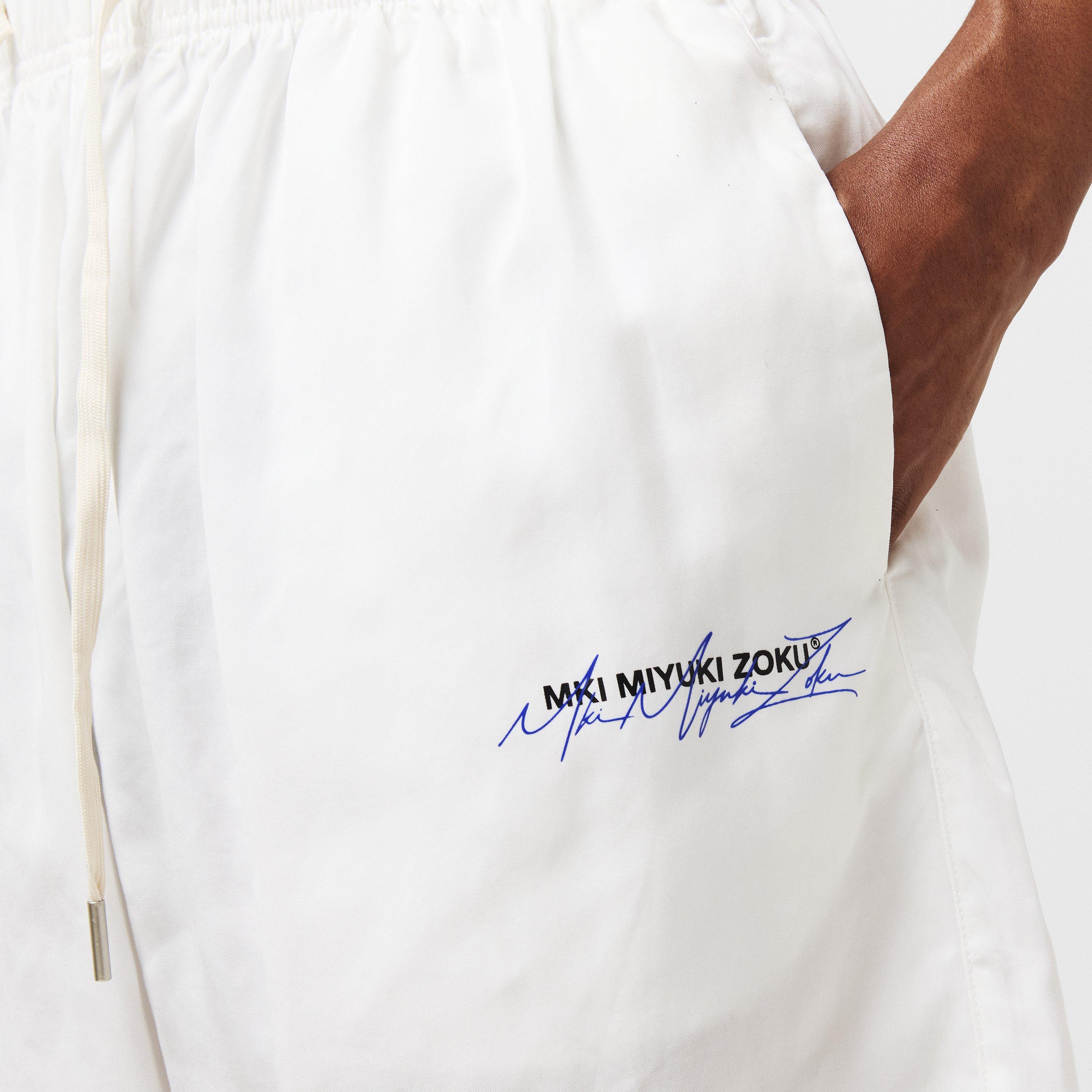 White/Blue - MKI MIYUKI ZOKU - Men's Script Lightweight Woven Tracksuit Shorts - 5
