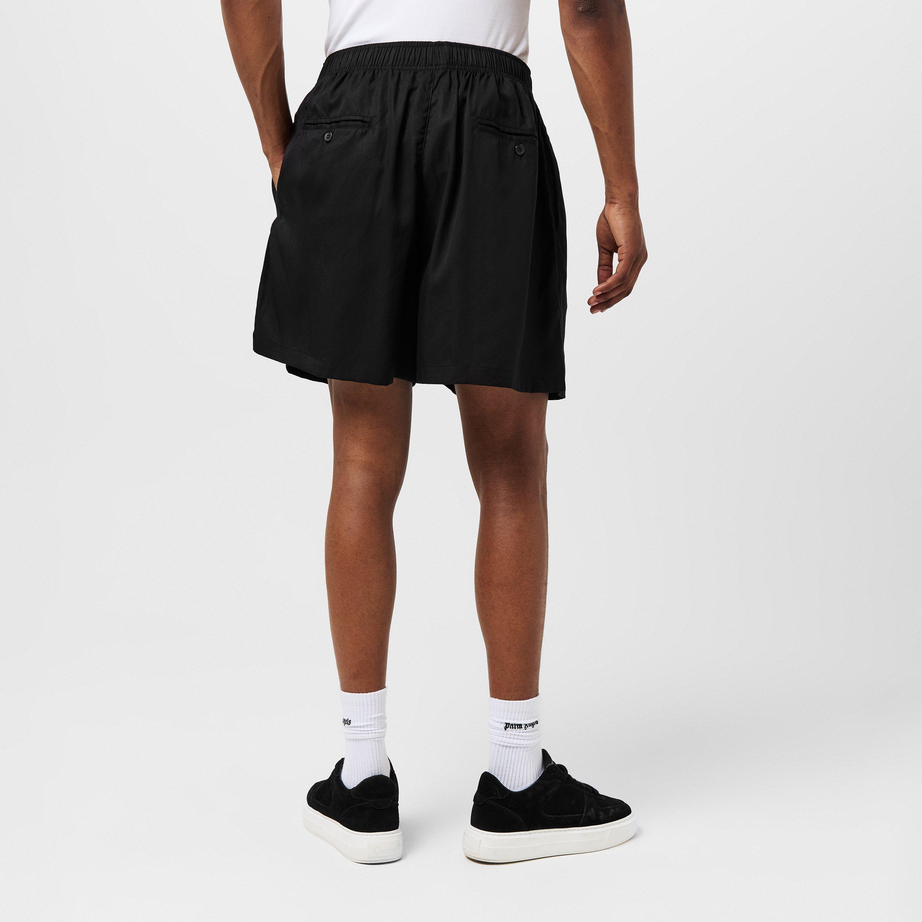 Black/Grey - MKI MIYUKI ZOKU - Men's Script Woven Tracksuit Shorts - 4