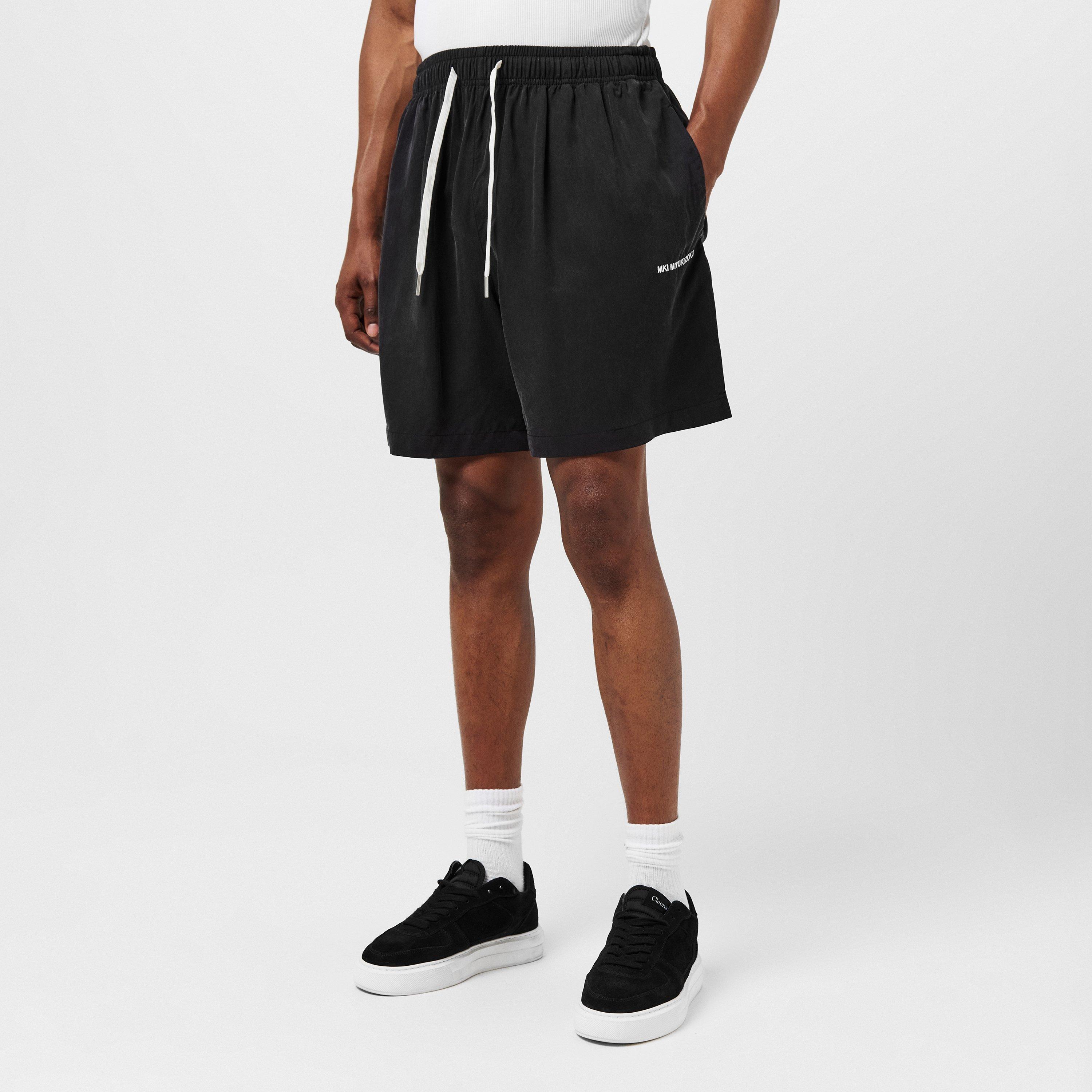 Black - MKI MIYUKI ZOKU - Men's Cupro Woven Tracksuit Shorts - 3