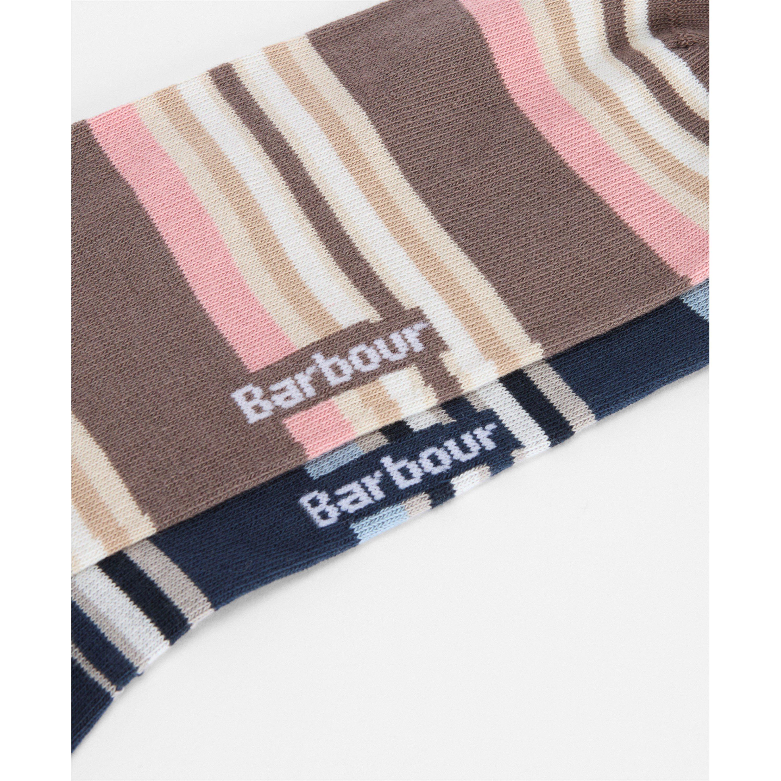 Pink/NavyStripe - Barbour - Mens Summer Stripe 2-Pack Socks - 3