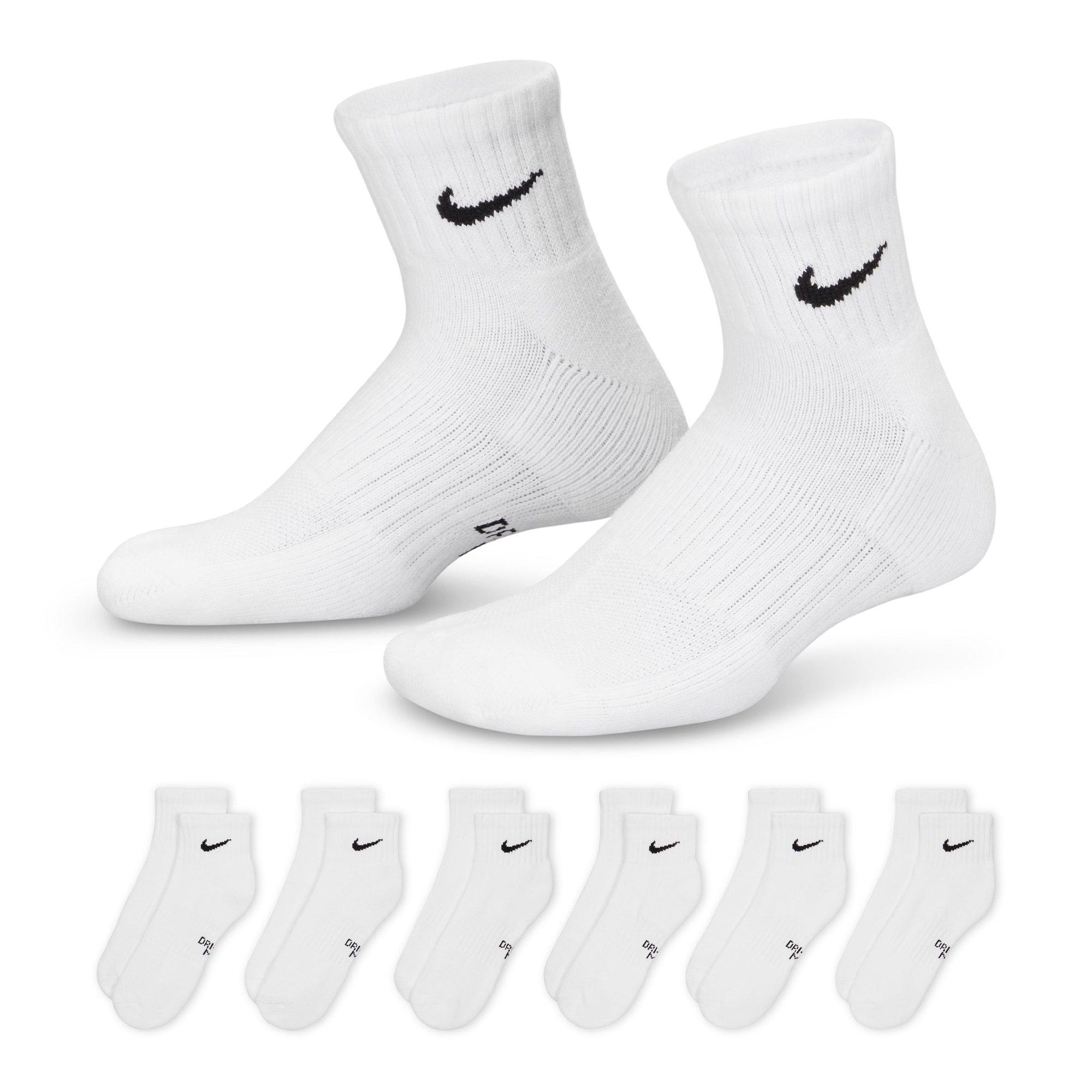 White/Black - Nike - Everyday Juniors Cushioned Ankle Socks 6 Pairs - 5