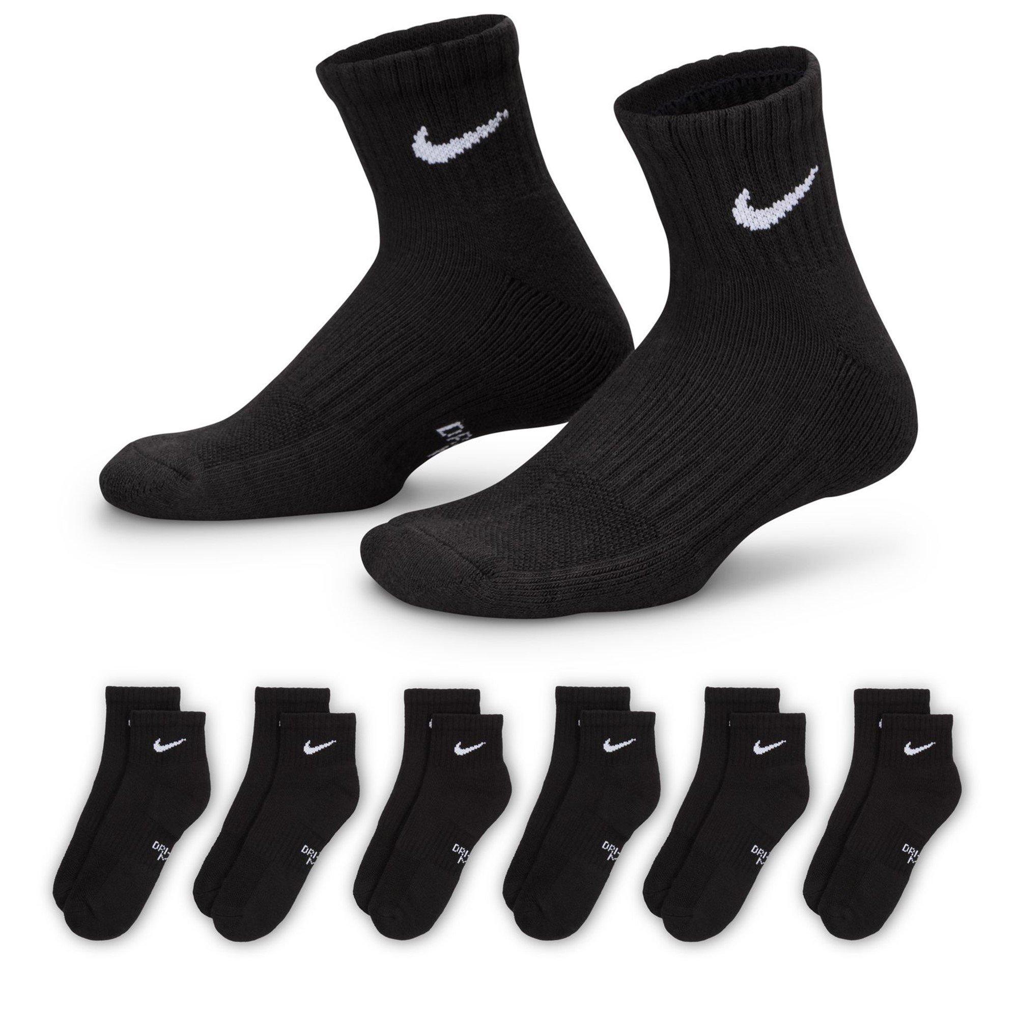 Black/White - Nike - Everyday Juniors Cushioned Ankle Socks 6 Pairs - 1