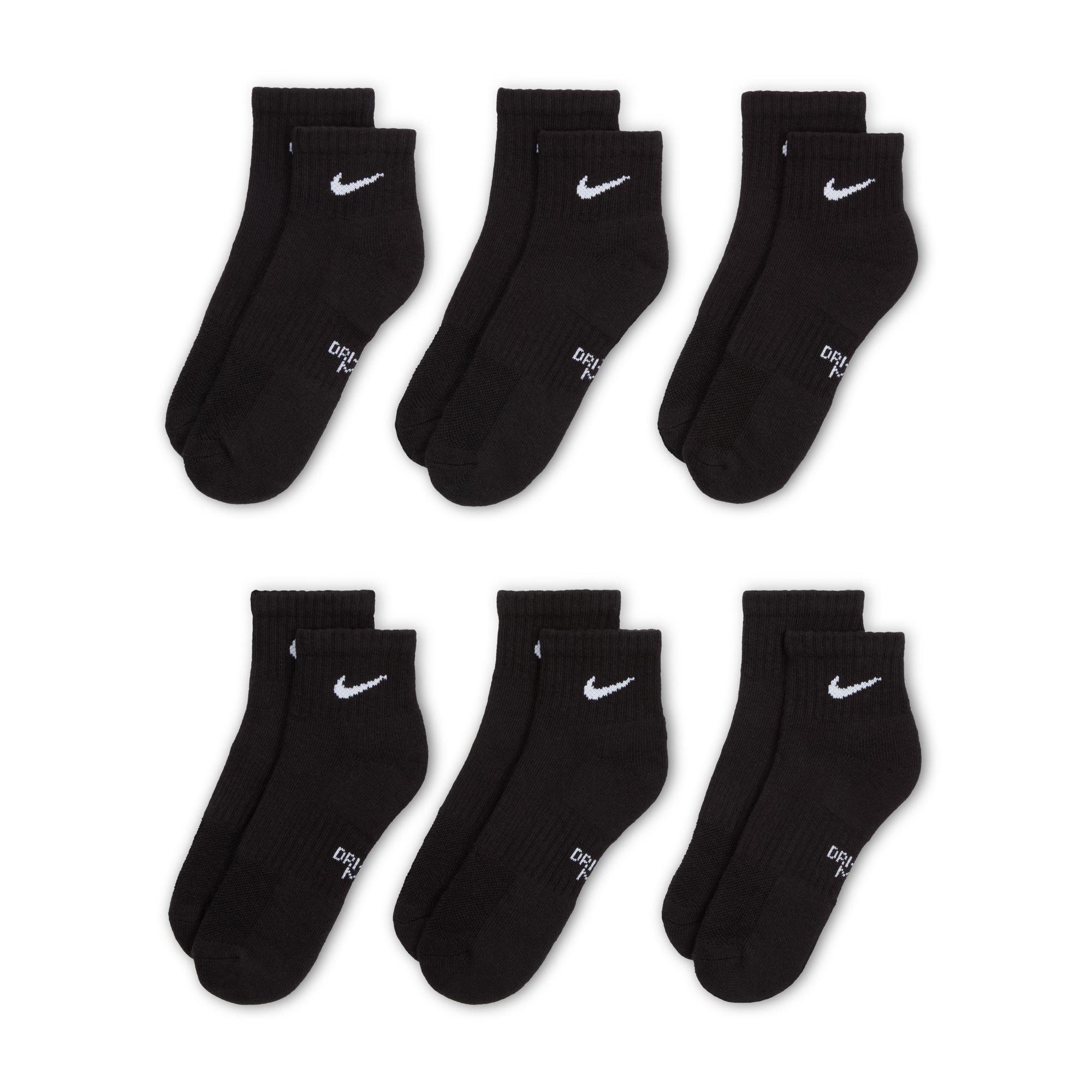 Black/White - Nike - Everyday Juniors Cushioned Ankle Socks 6 Pairs - 5