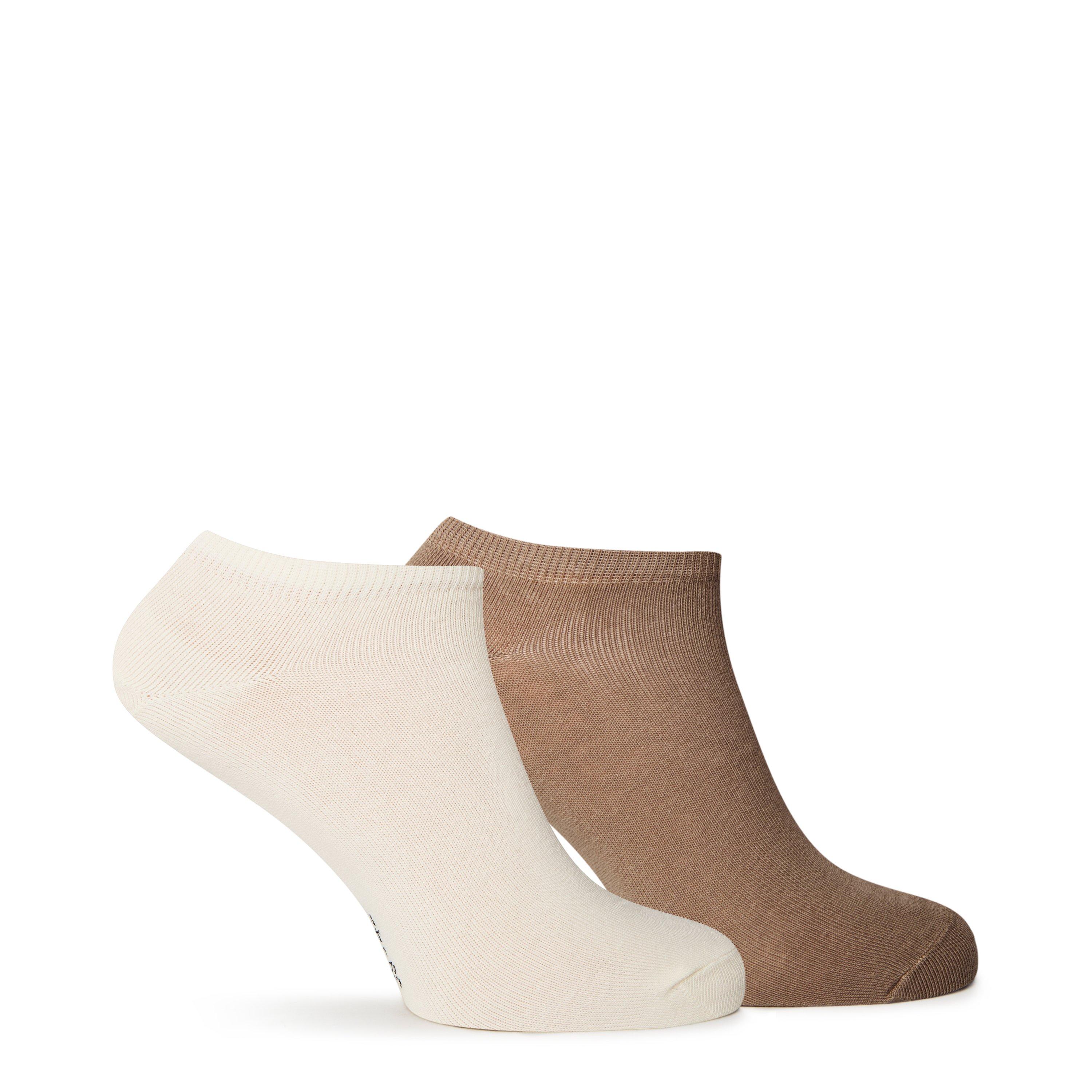 Khaki/Off White - Tommy Hilfiger - Men's Trainer Socks - 1