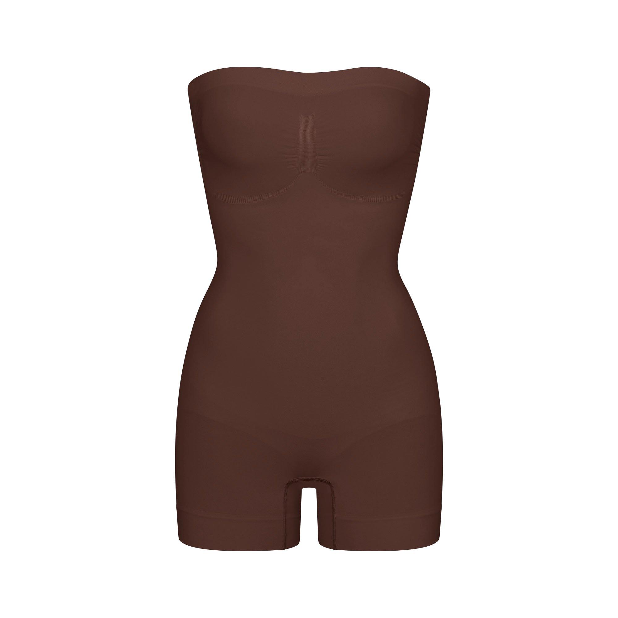SKIMS Womens Seamless Sculpt Strapless Shortie Bodysuit - Cocoa - Size 22 (4XL)