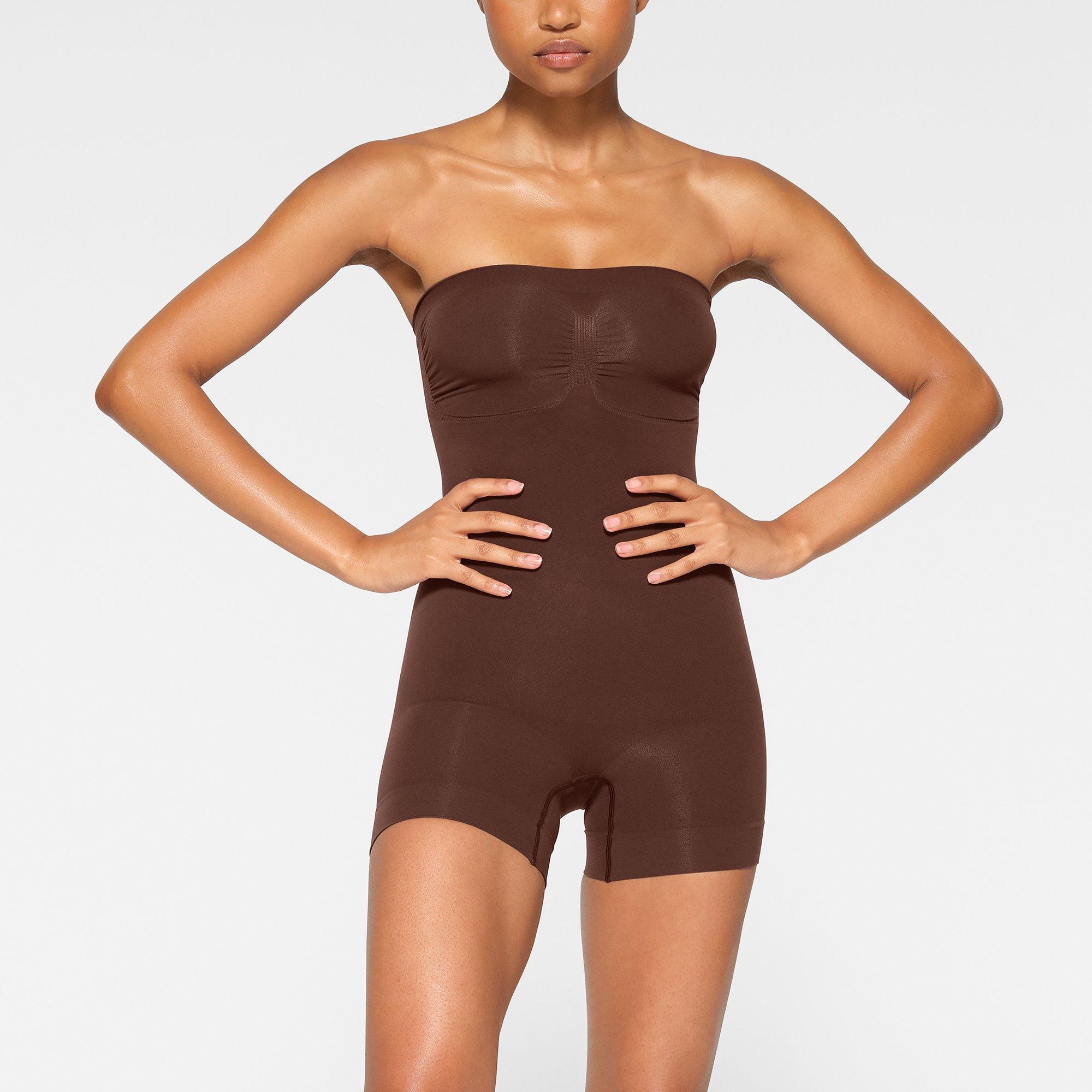 Cocoa - SKIMS - Womens Seamless Sculpt Strapless Shortie Bodysuit - 2
