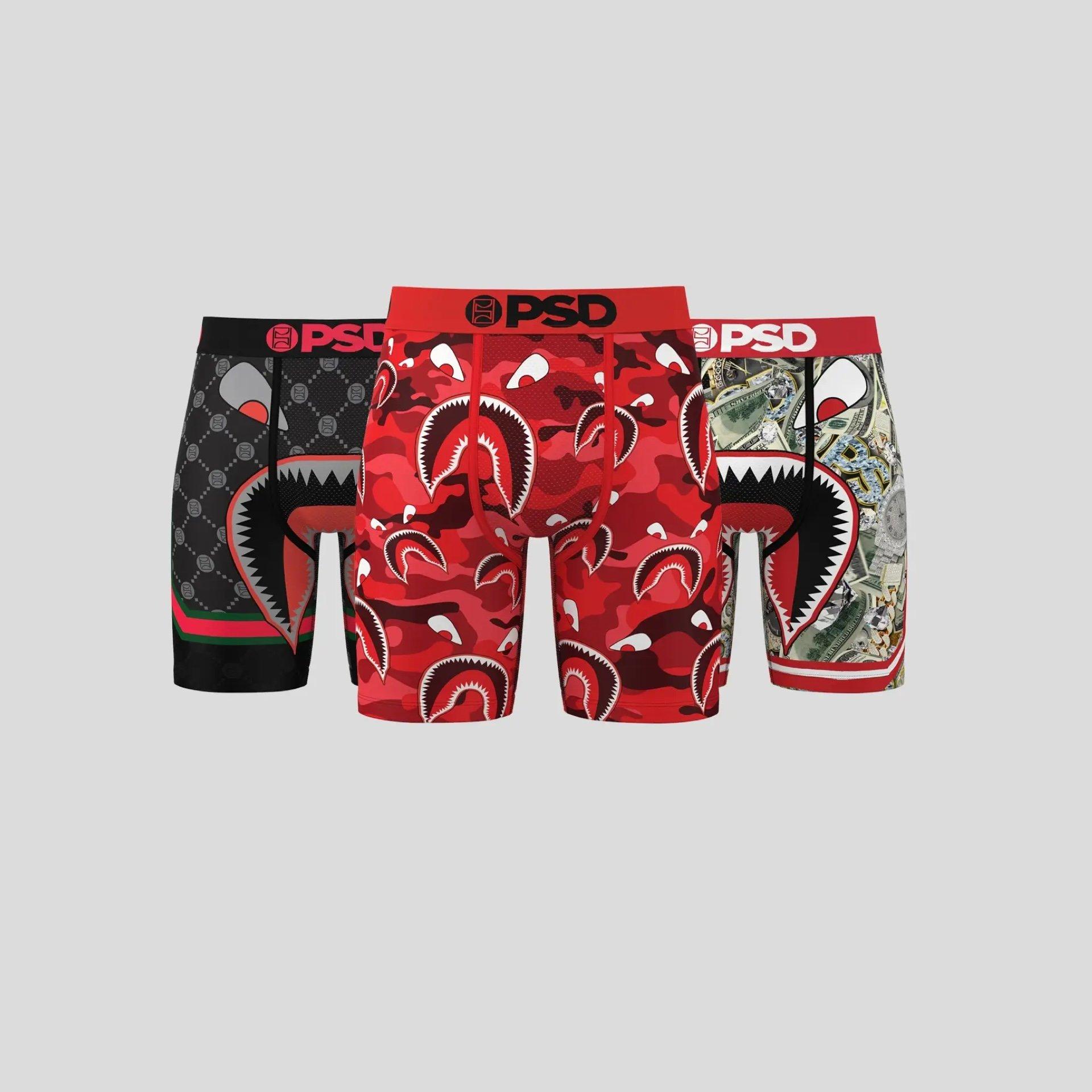 PSD Underwear Und Wf Red 3Pk Sn99 Boxer Briefs Sports Direct