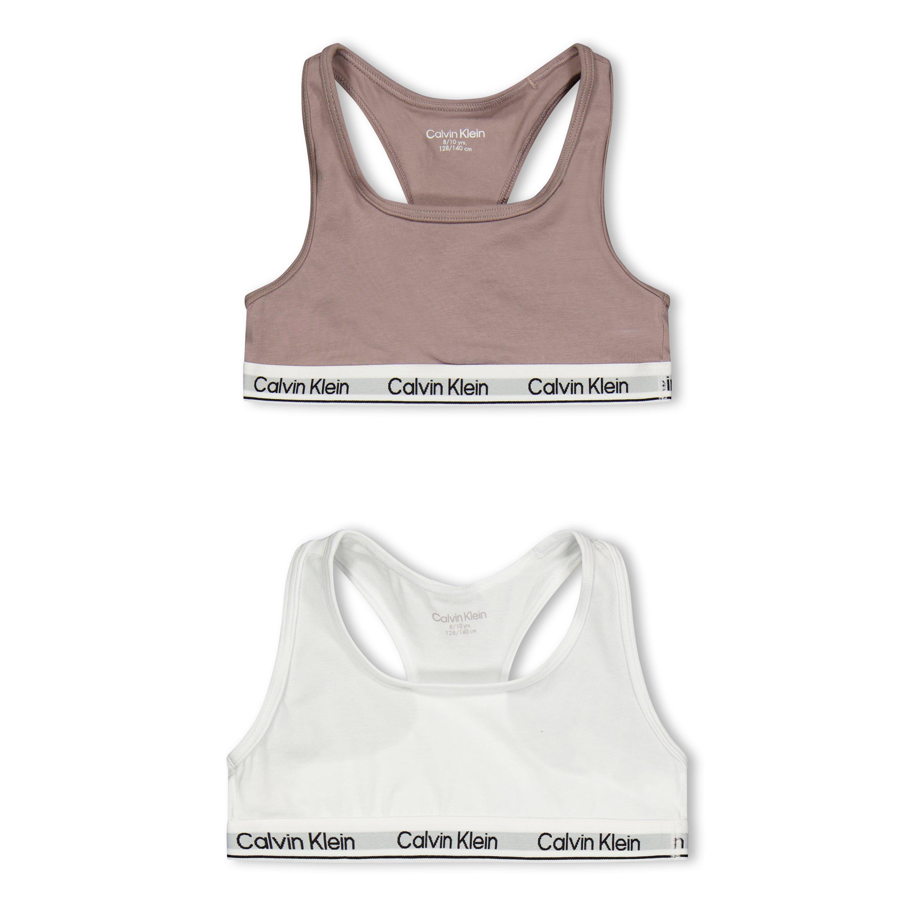 Calvin Klein Girls Kids' Non Wired Bralette - White/Dust 0Ws - 10-12Y