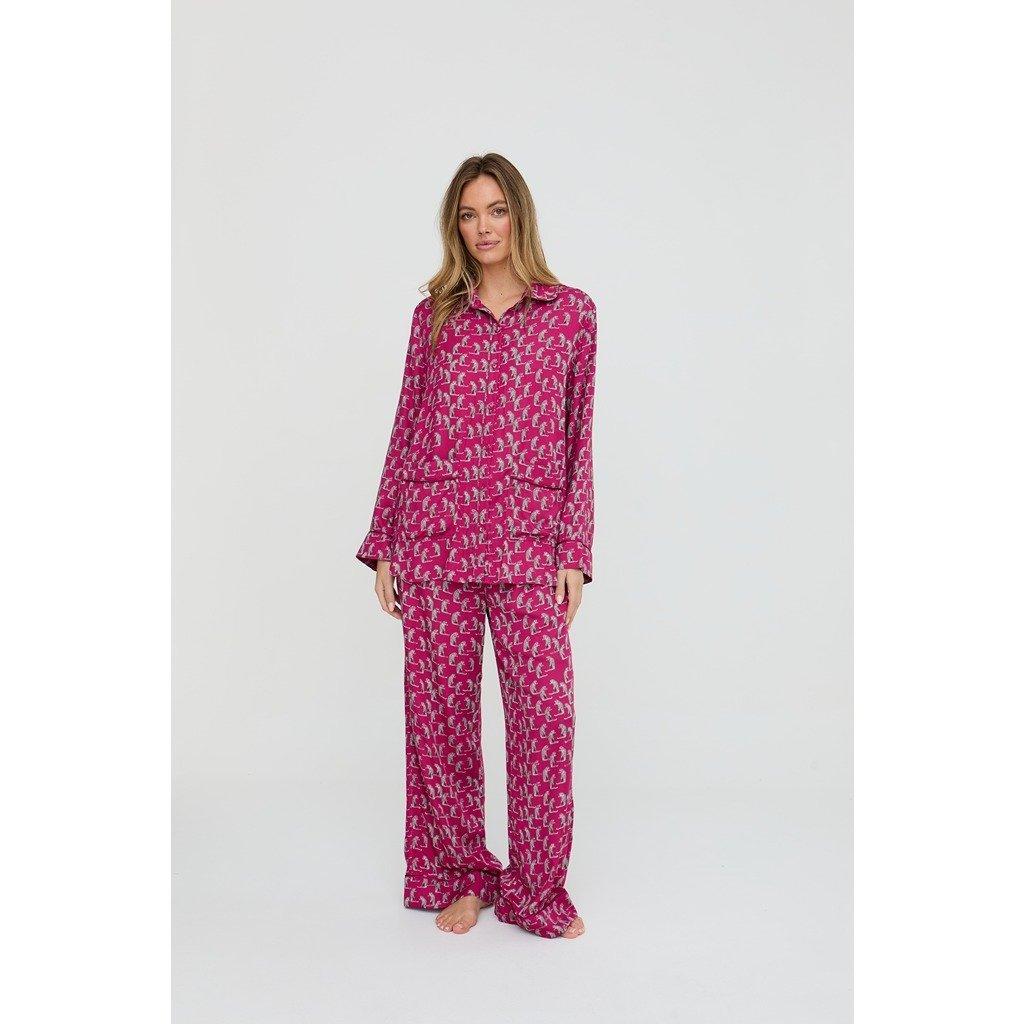 Leopard Print - Lily and Lionel - Lily and Lionel Evie Long Sleeve Leopard Print Pyjama Set In Pink - 1