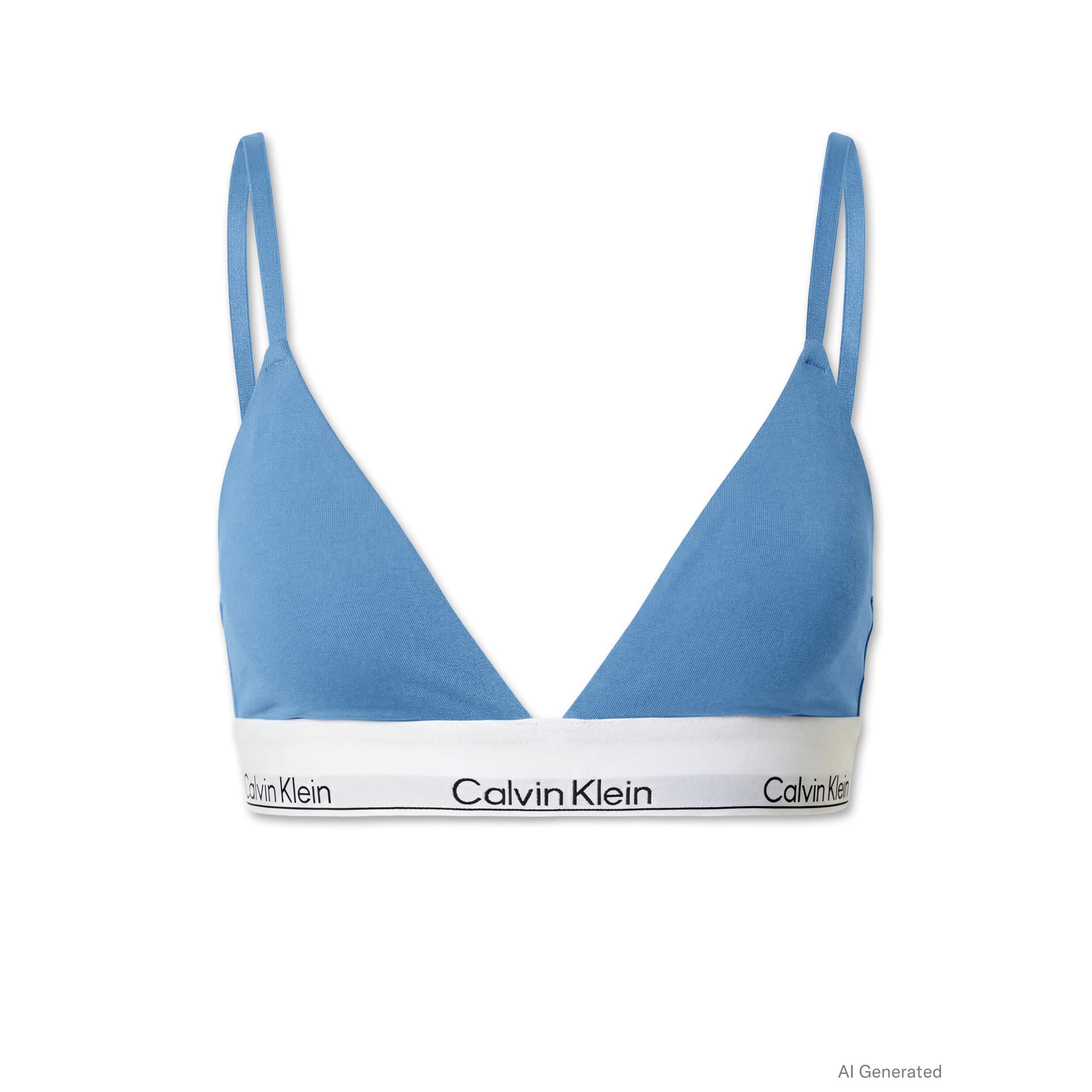Calvin Klein Women's Non Wired Triangle Bralette - Blue Descent - 8 (XS)
