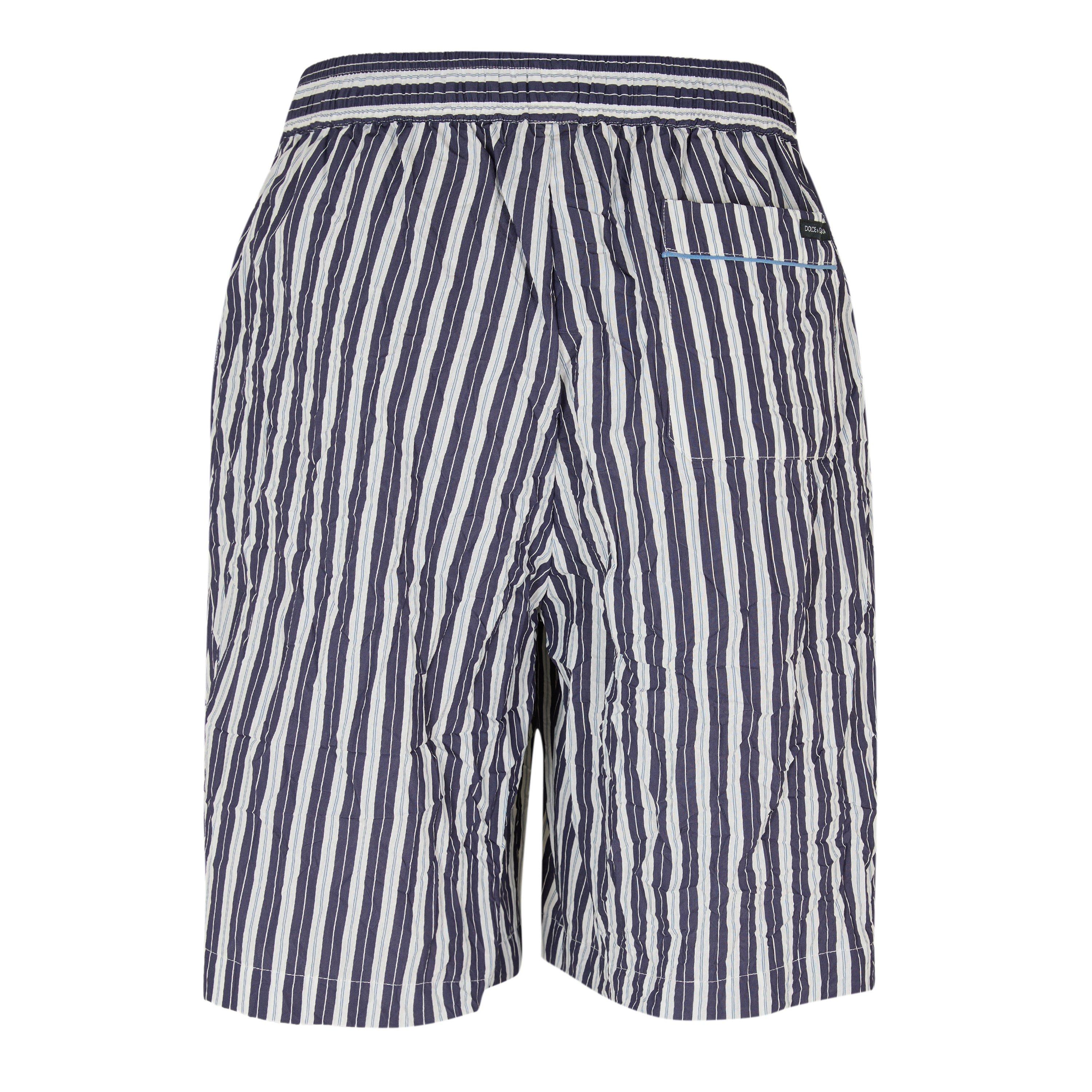 Navy/White - Dolce and Gabbana - Men's Woven Tracksuit Shorts - 2