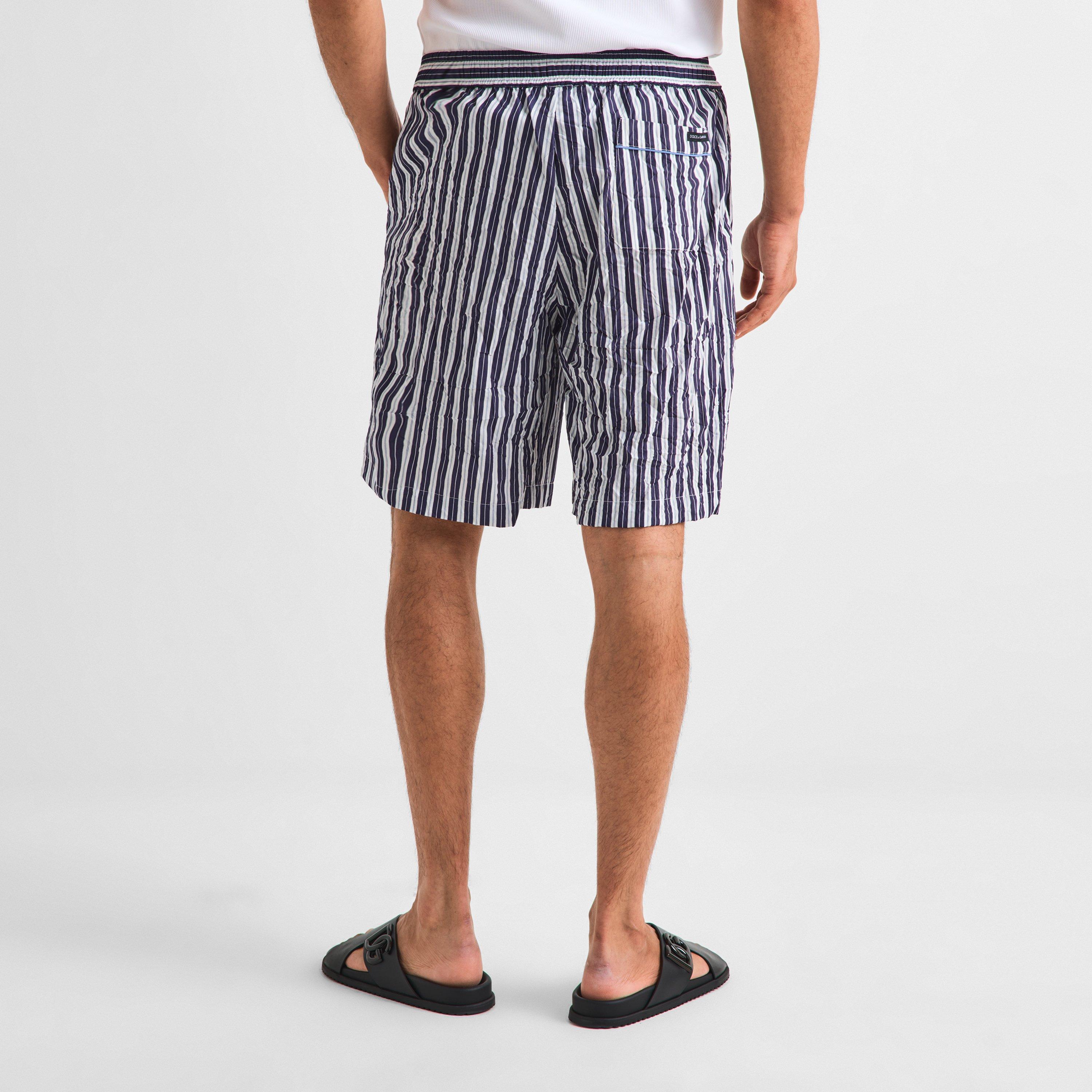 Navy/White - Dolce and Gabbana - Men's Woven Tracksuit Shorts - 4